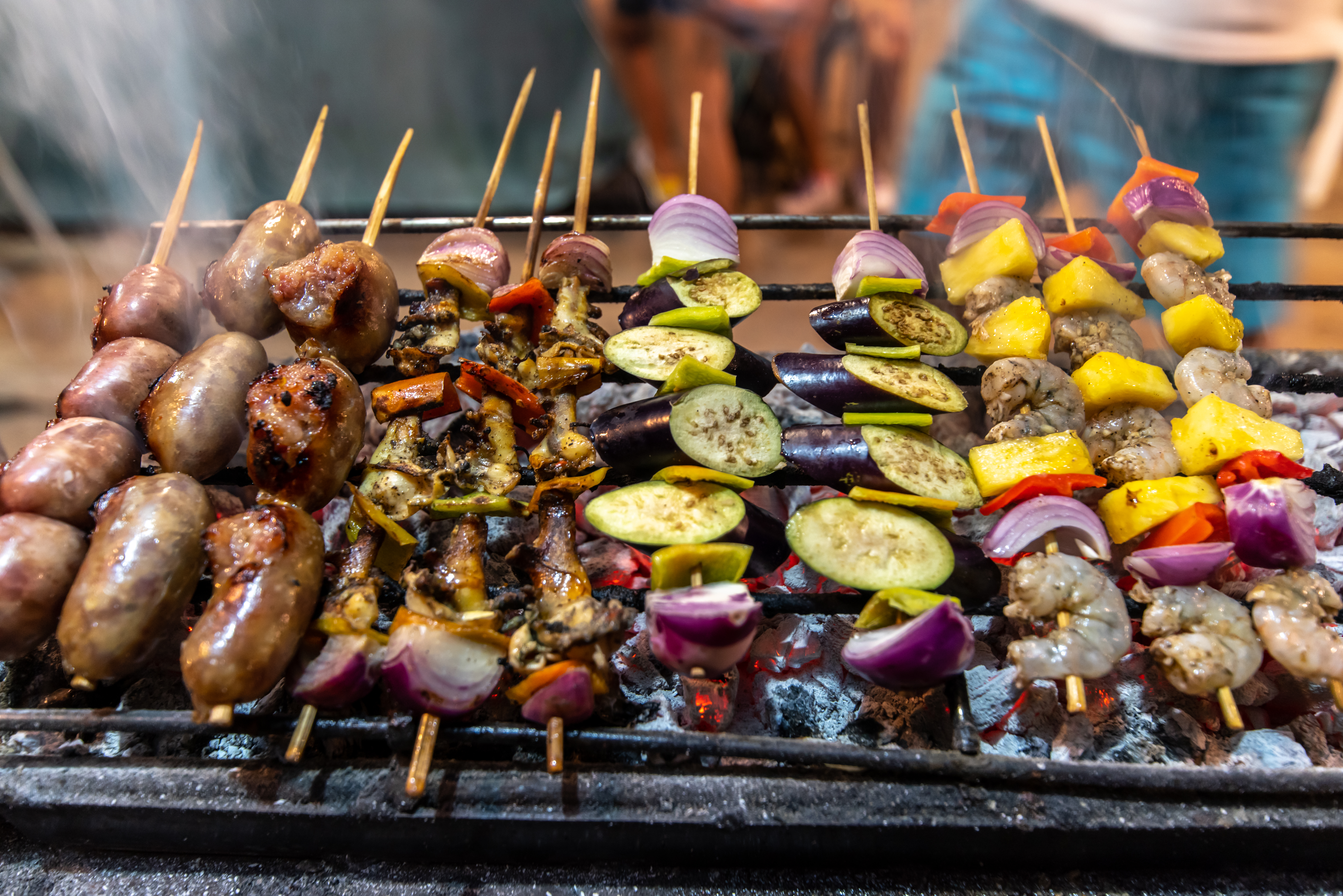 Filipino skewers on the BBQ