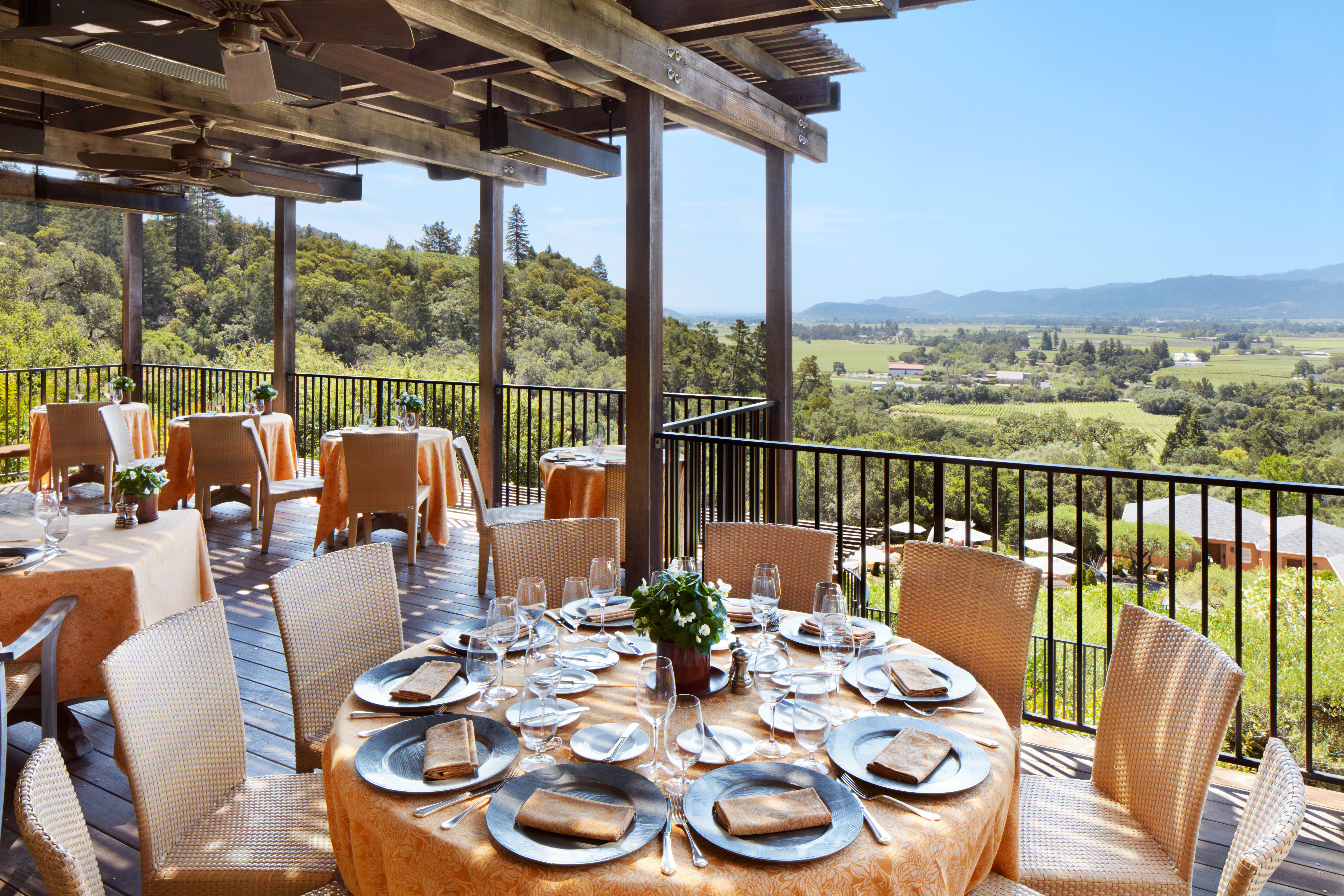 Table with a view of napa