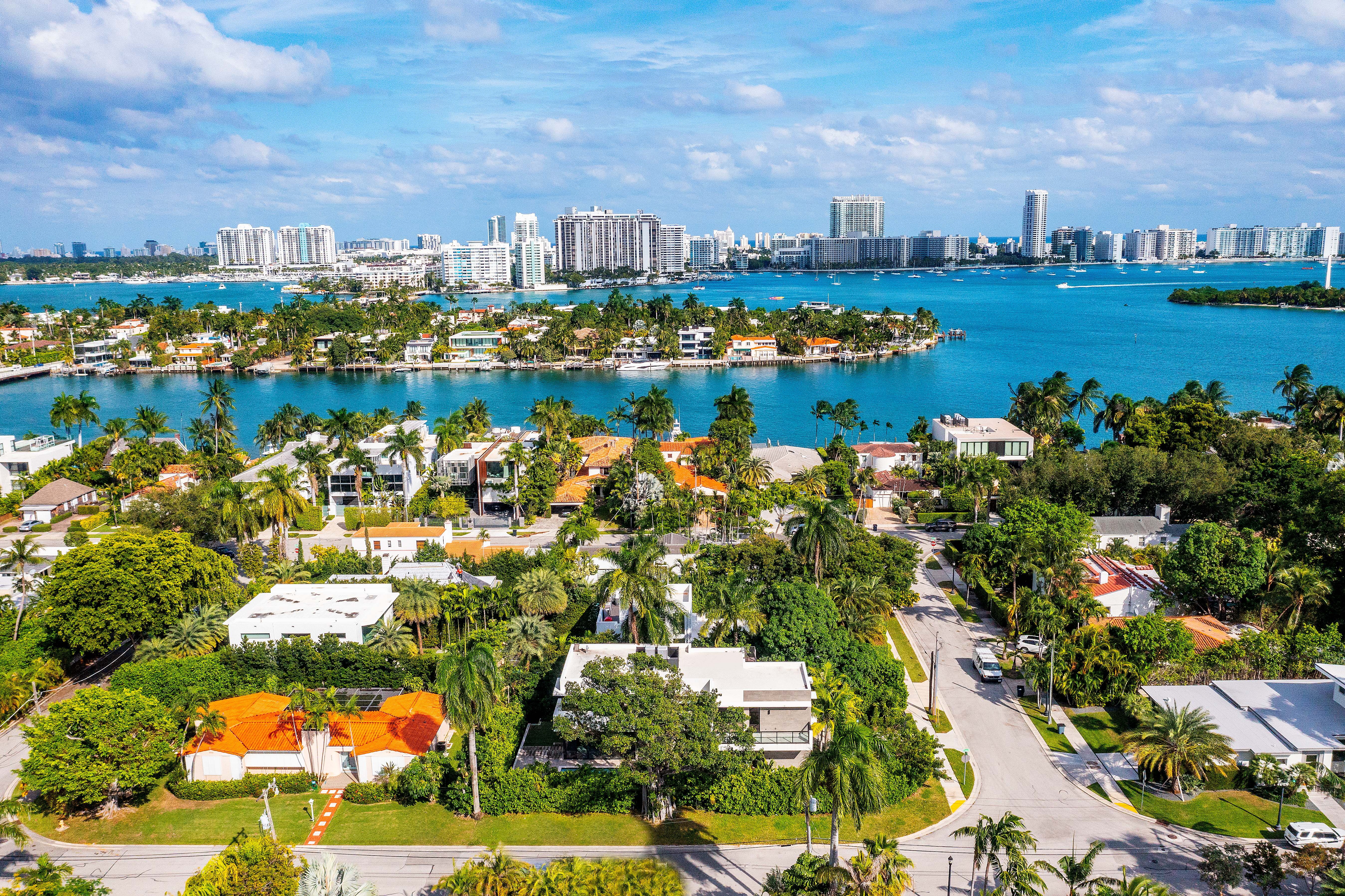 Aerial of town in Florida