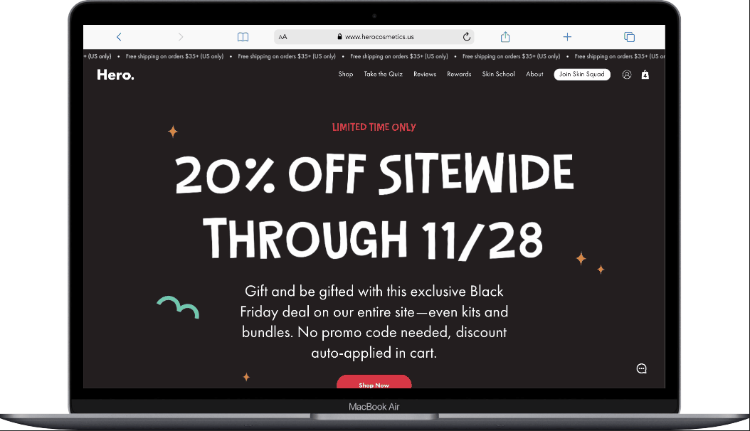 herocosmetics bfcm