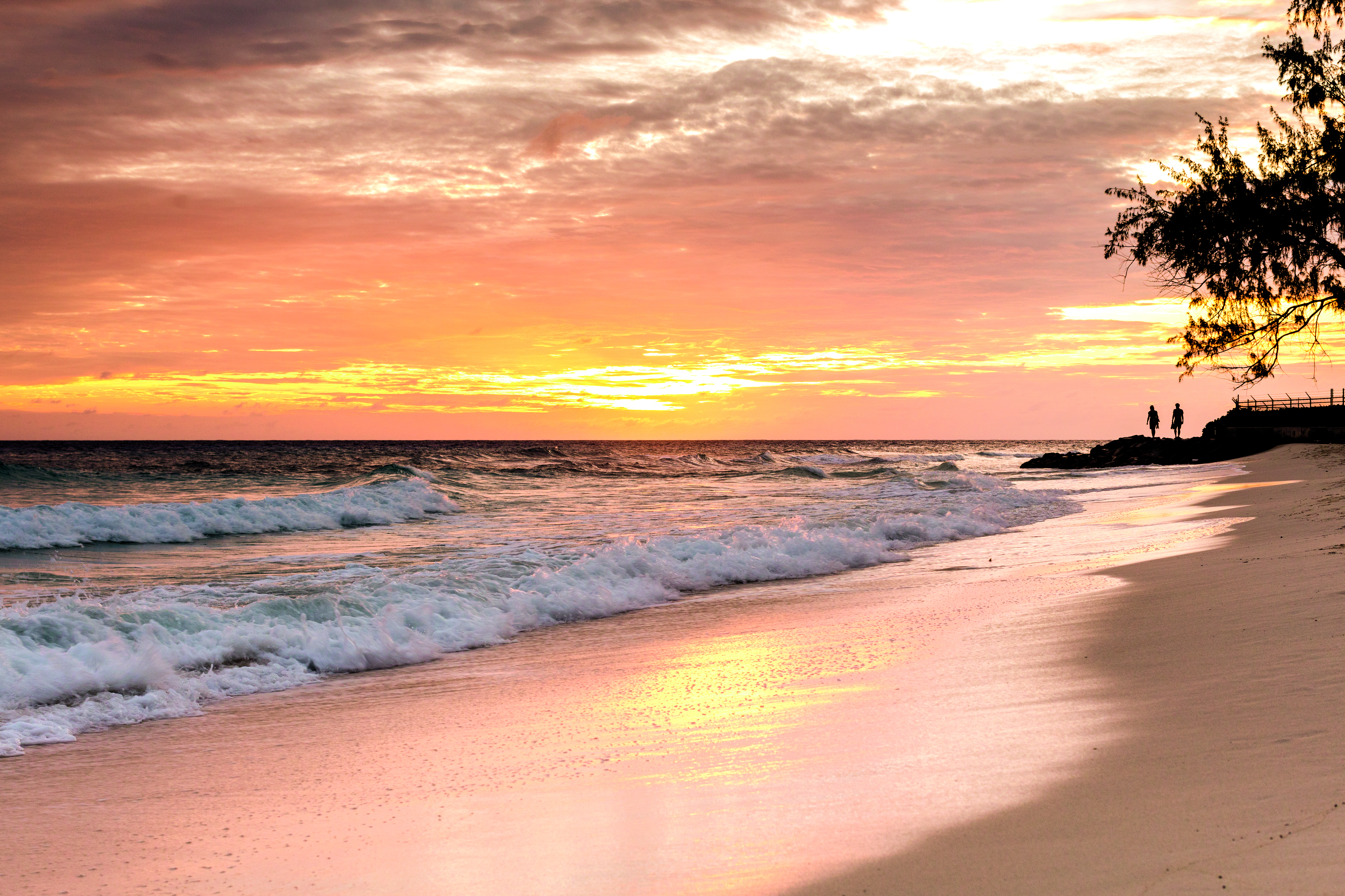 Romantisk solnedgang på Barbados.