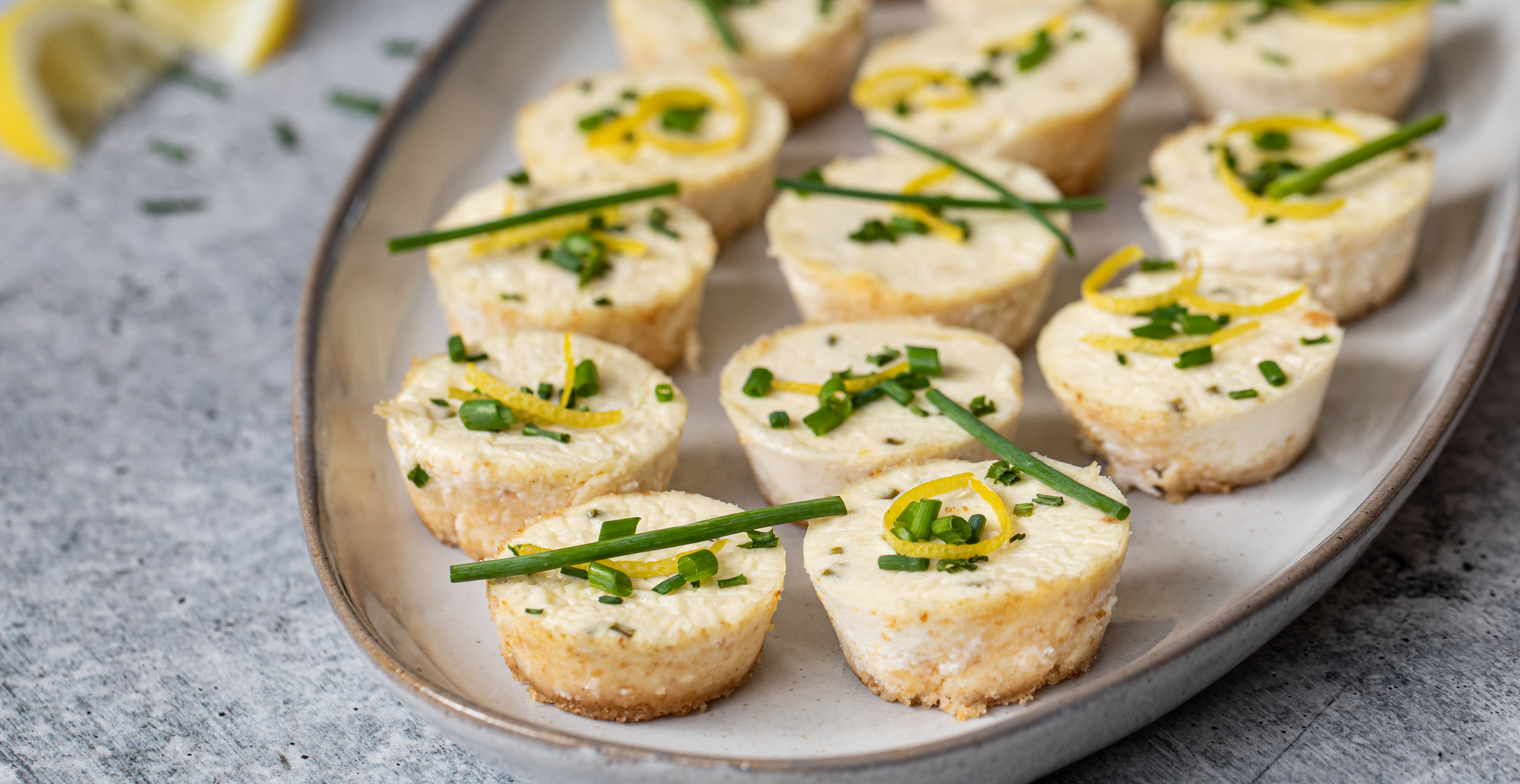 Crab and Meyer Lemon Savory Cheesecake Bites