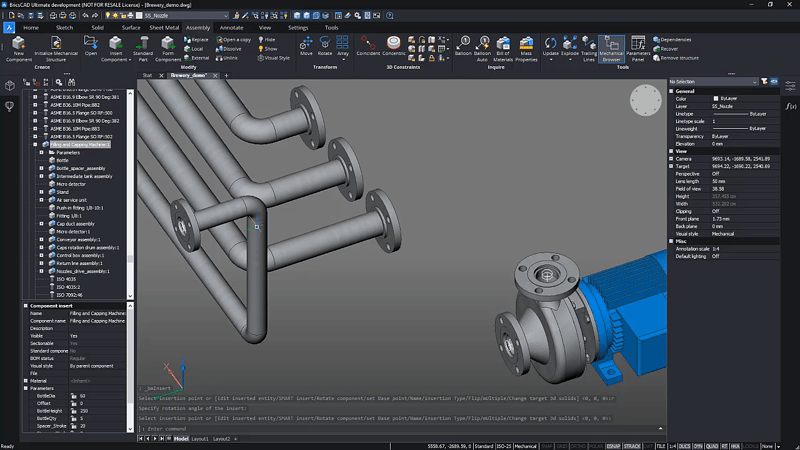 Pushing the Limits of Parametric Modeling with BricsCAD® Mechanical- pipes