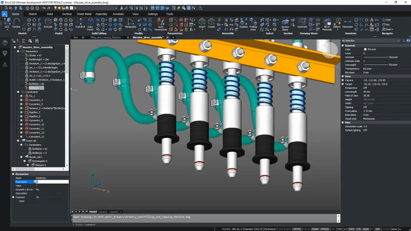 Pushing the Limits of Parametric Modeling with BricsCAD® Mechanical- nosel fork