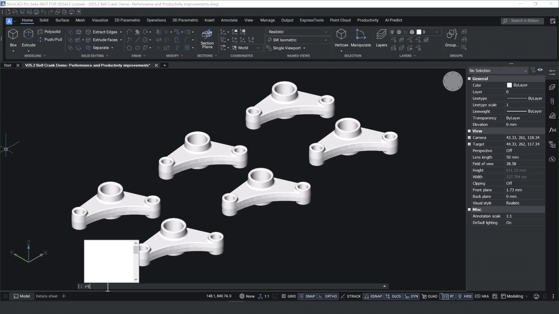 V25.2 BricsCAD Pro RTISOLATIONSELECTION