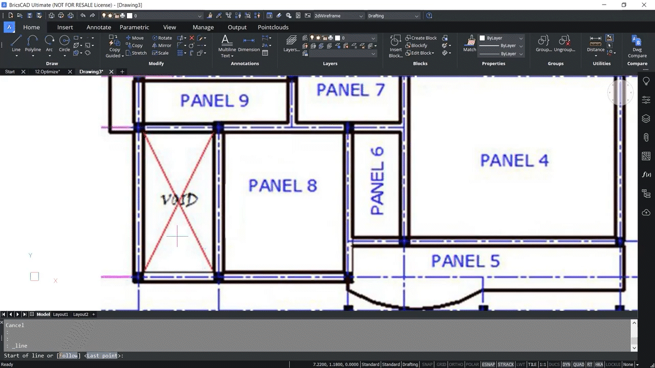How to use OPTIMIZE 2D command in BricsCAD 1,17-1,25