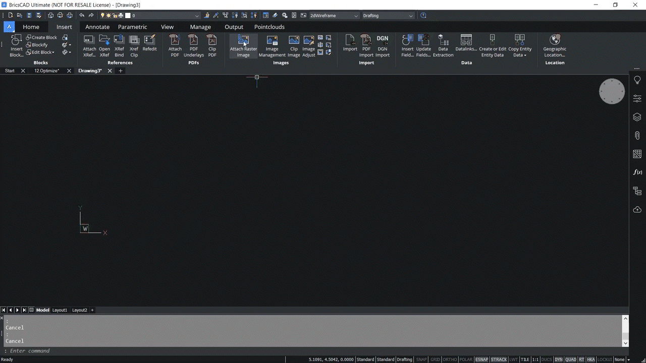 How to use OPTIMIZE 2D command in BricsCAD 0,52-1,02