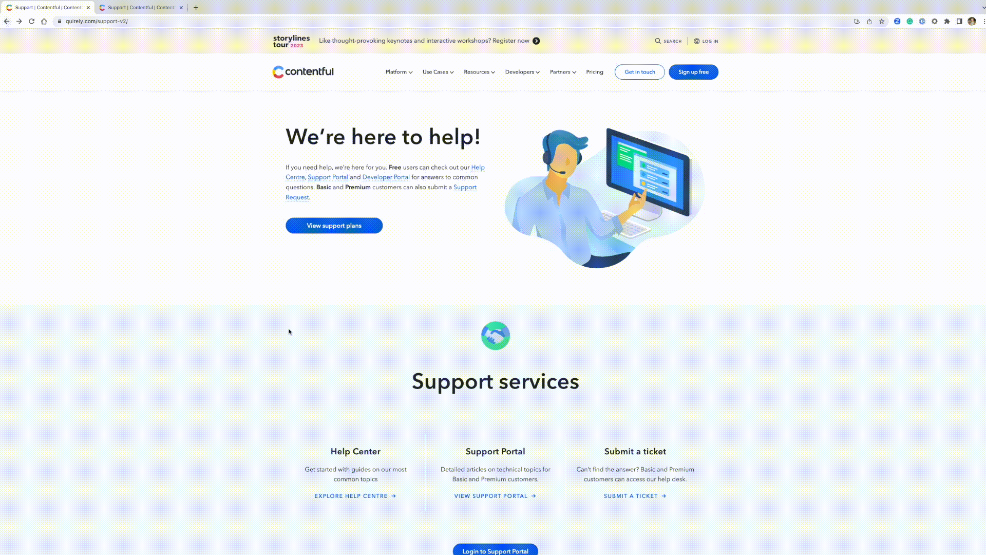 Support Page Workflow