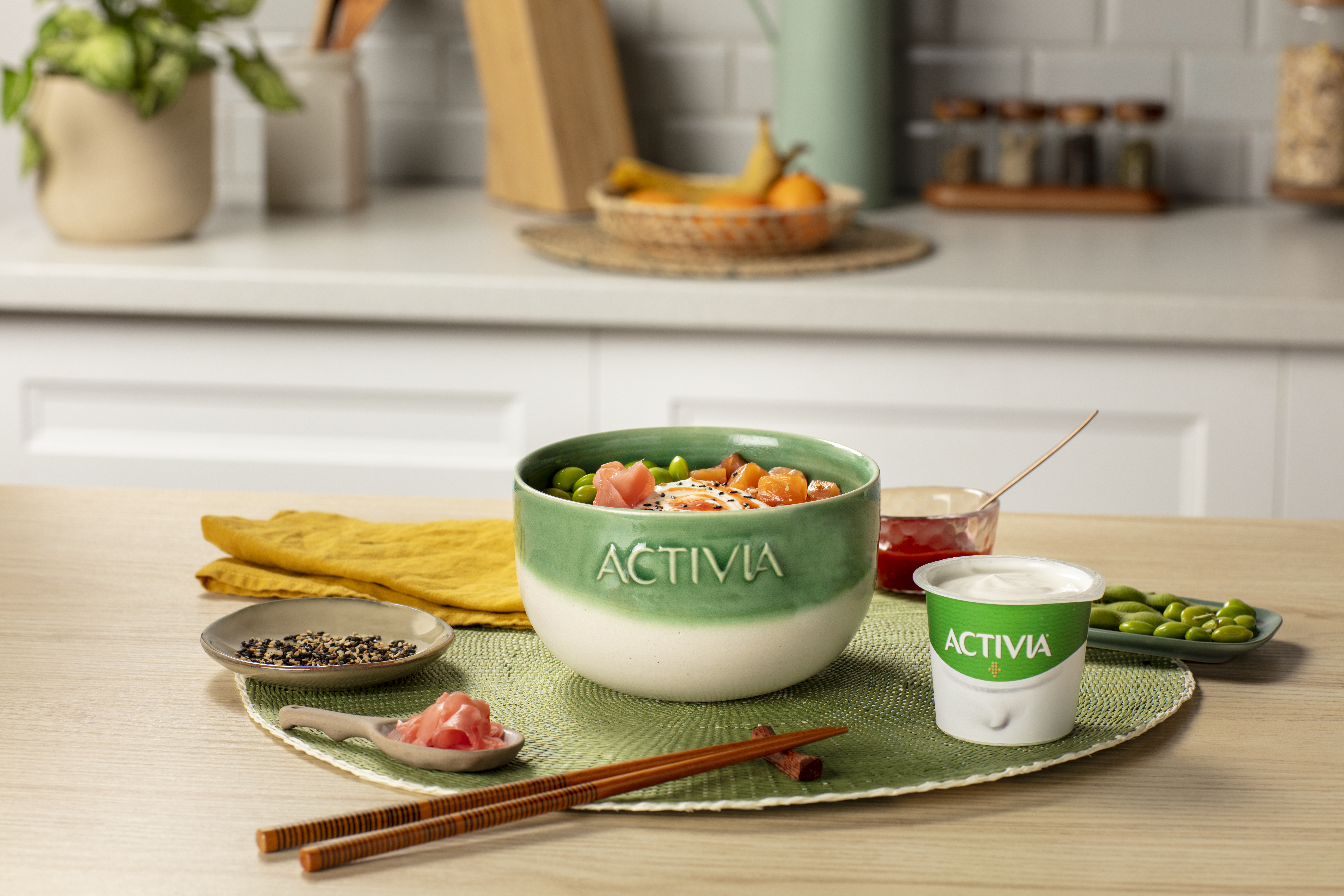 Pause fraîcheur avec notre recette Poke Bowl à base d'Activia aux probiotiques actifs pour vous aider à prendre soin de votre bien-être intérieur. 