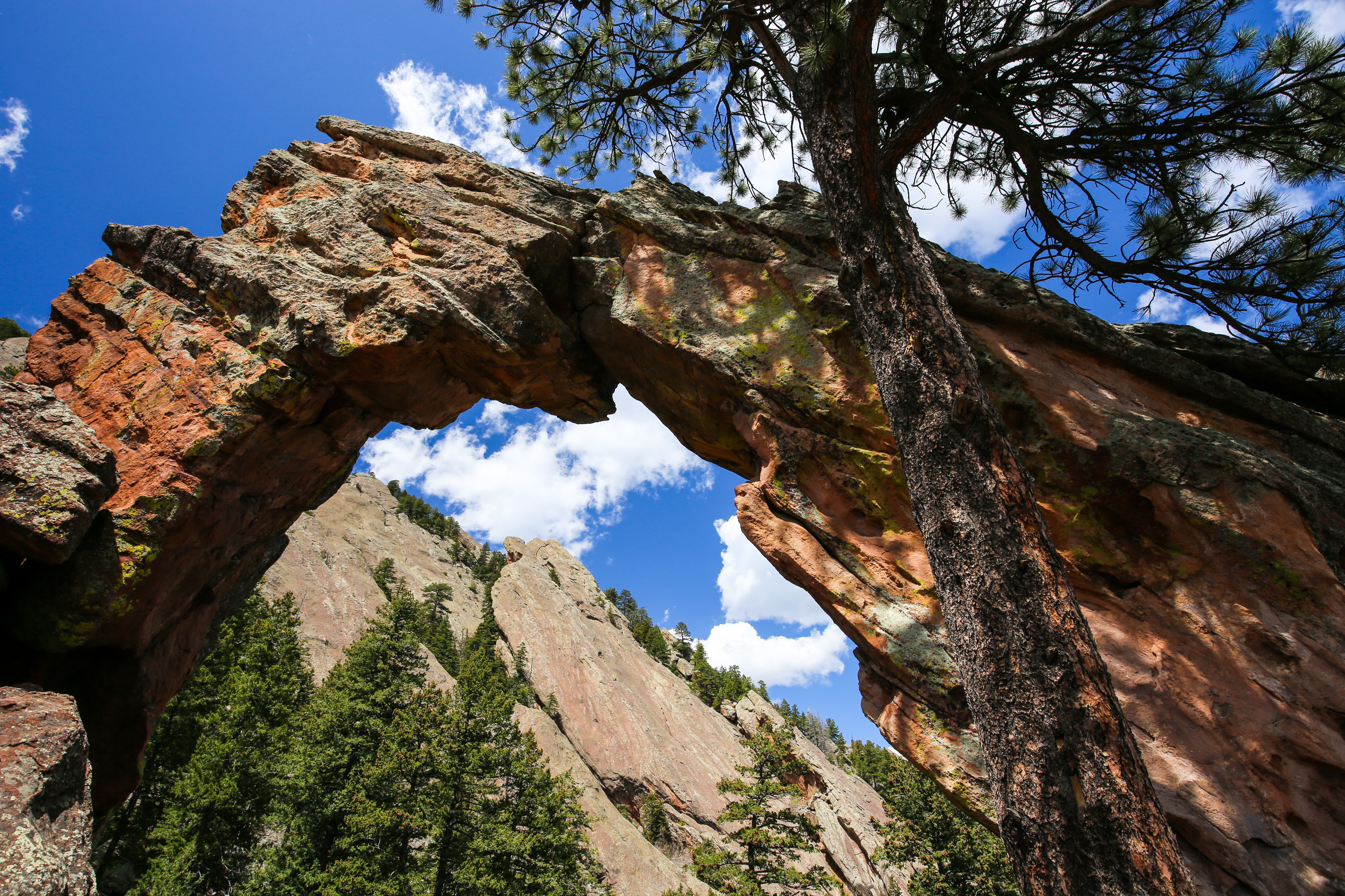 Royal Arch in the Rocky Mountains foothills of the Flatirons in Boulder, Colorado