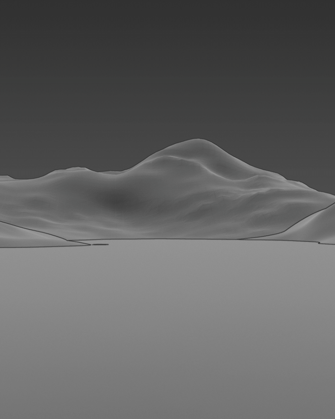 mountain lake 3d model to full render