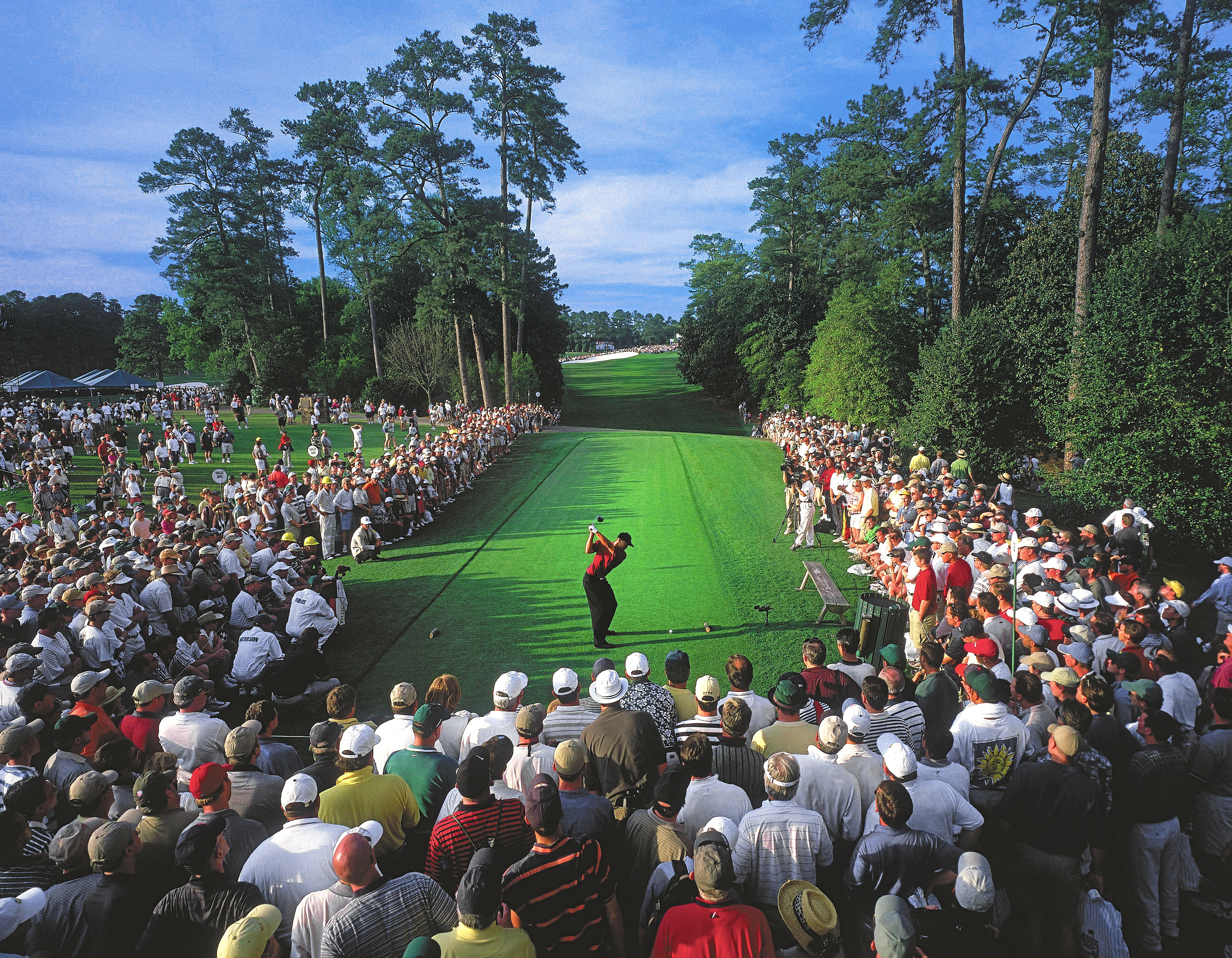 Vuich's iconic photo of Tiger Woods at the 2001 Masters.