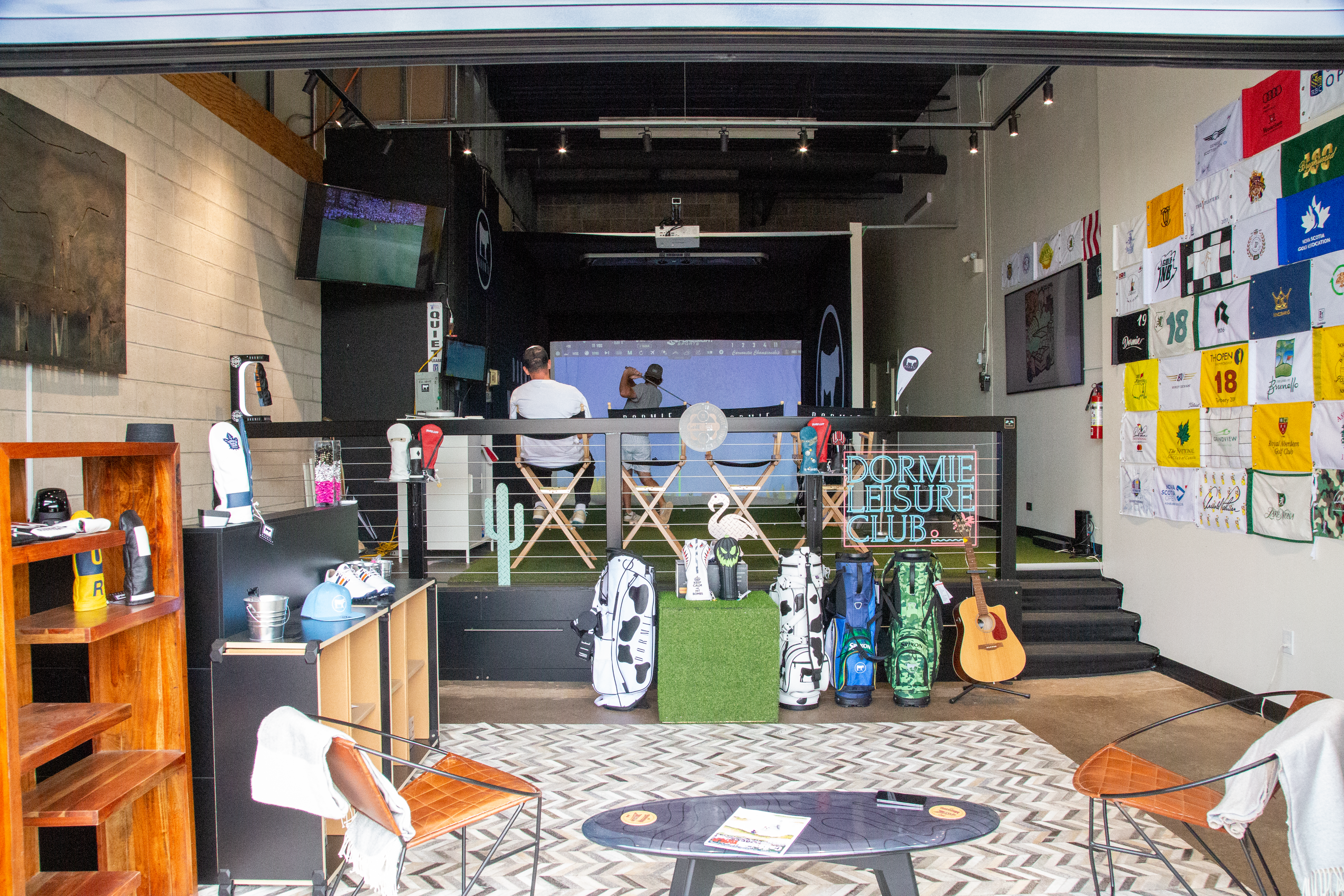 In downtown Halifax, golfers can visit Dormie's retail store, which showcases the latest leather good offerings and sports a few simulators. (Photo courtesy of Dormie Workshop)