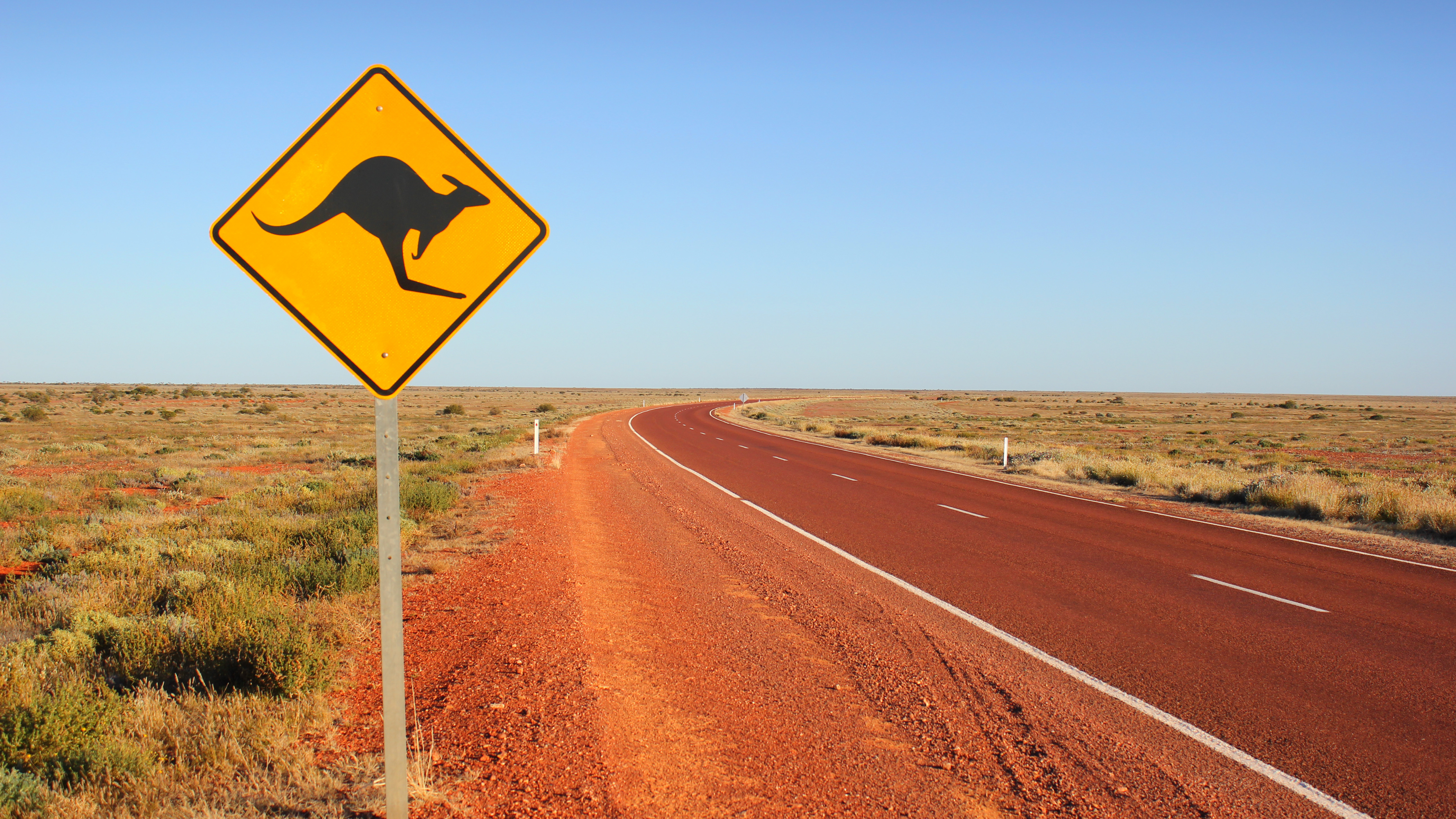 Aussie outlook outback sign with kangaroo