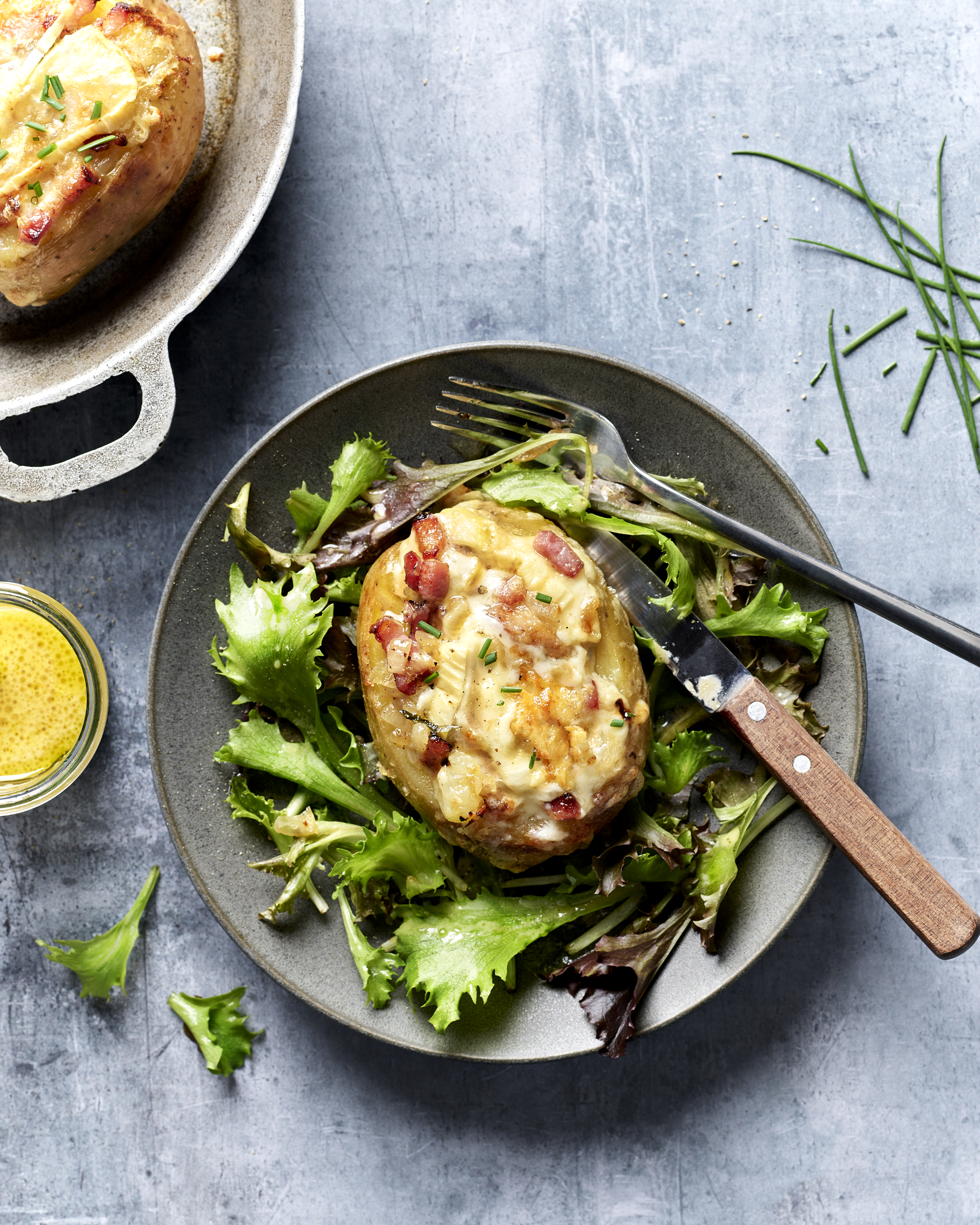 Pommes de terre farcies façon tartiflette