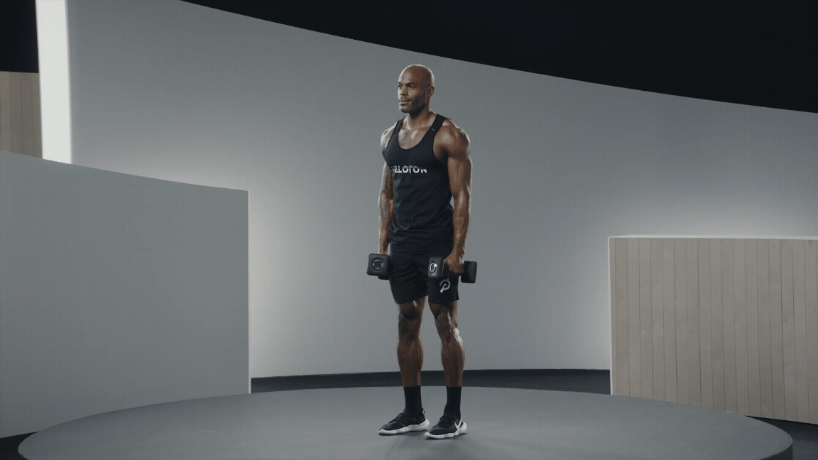 Adrian Williams demonstrates lateral raise exercise