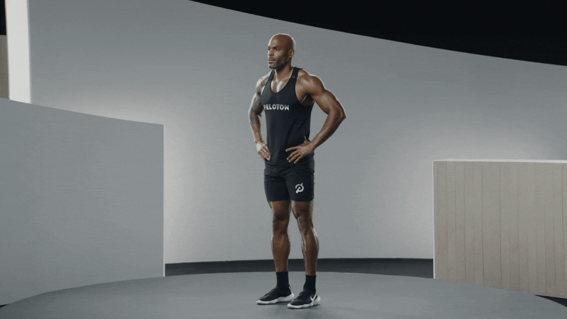 Peloton instructor Adrian Williams demonstrates reverse lunges with proper form.