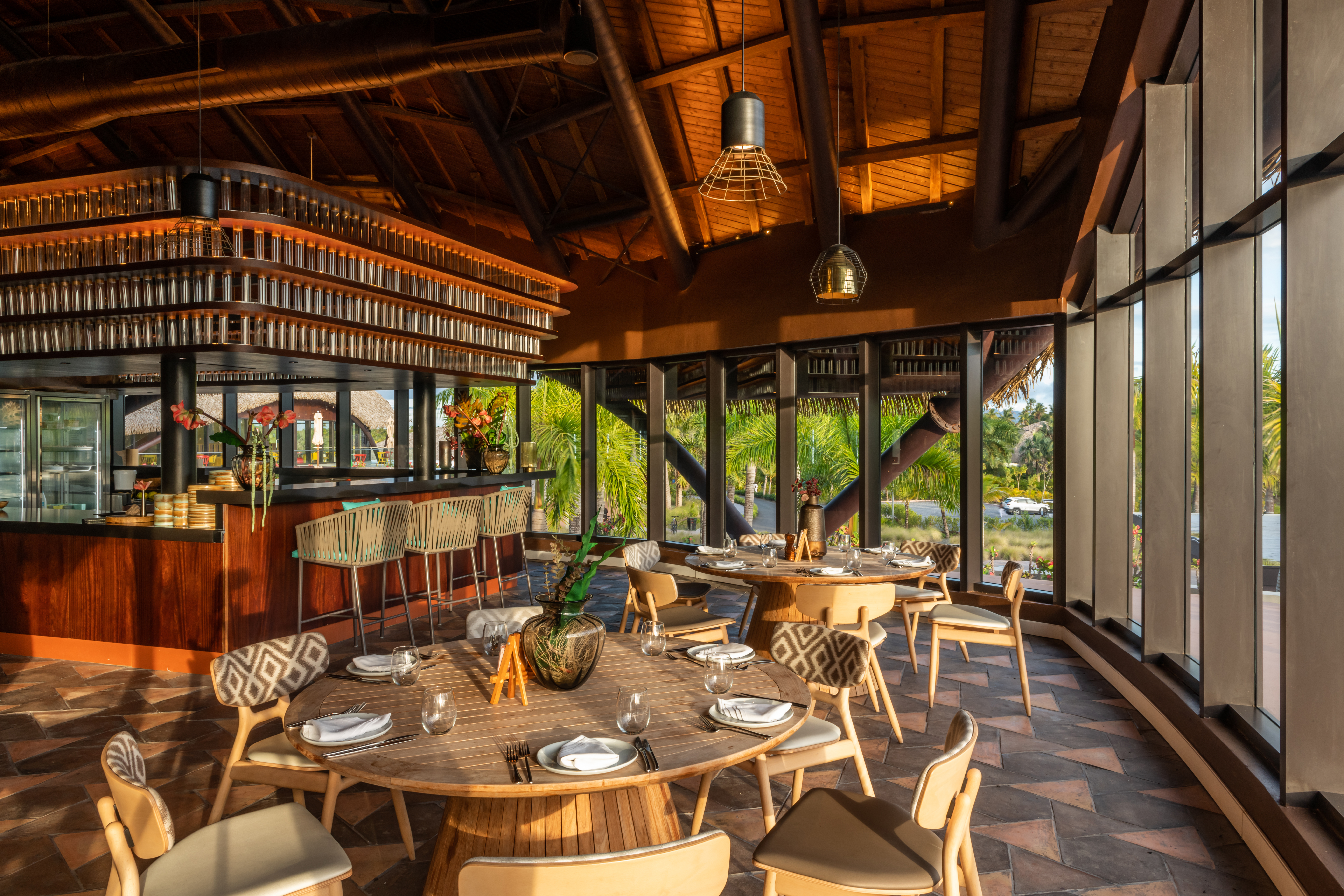 An interior of a restaurant.