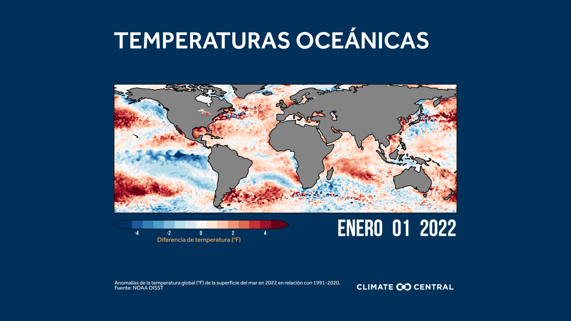 Temperaturas oceánicas de 2022