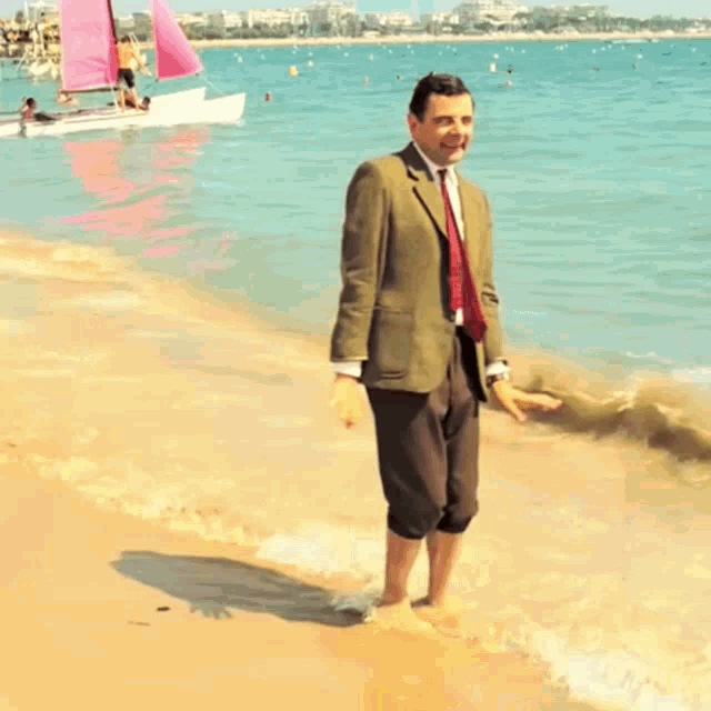 Mr Bean sur la plage