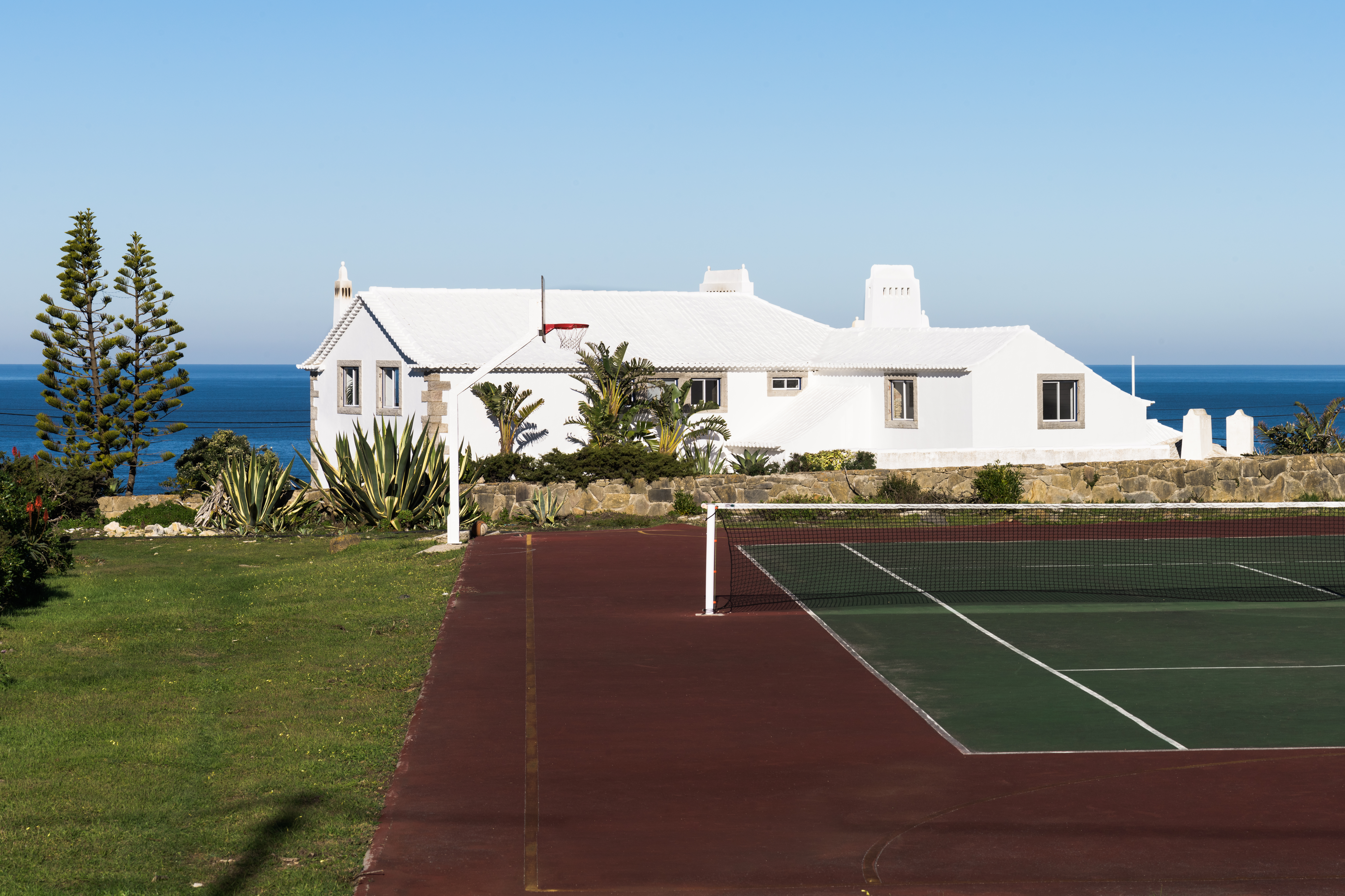 Tennis court on the property