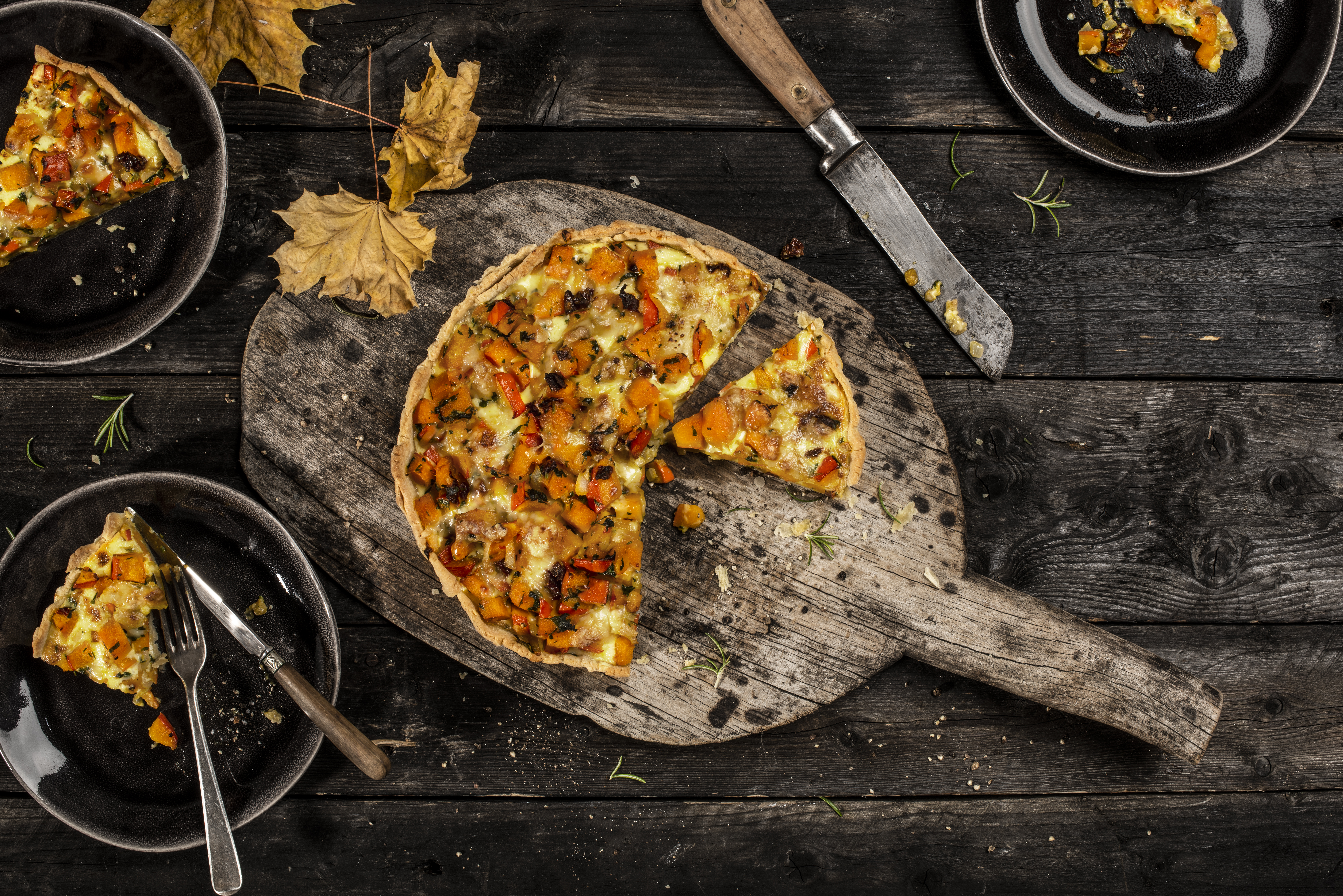 Tarte au potiron et au fromage