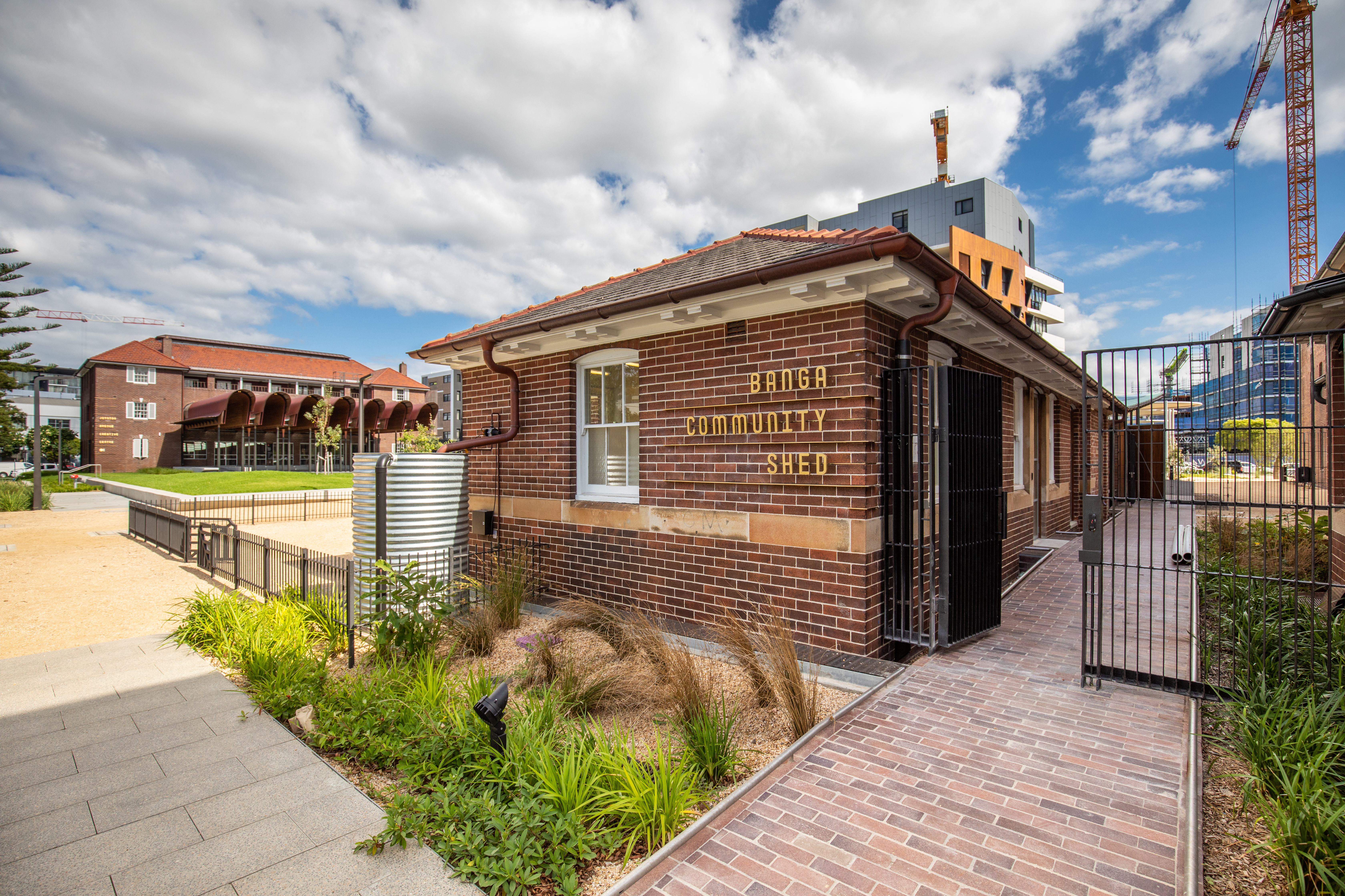 Banga Community Shed features a repair café, community garden and children’s playground.