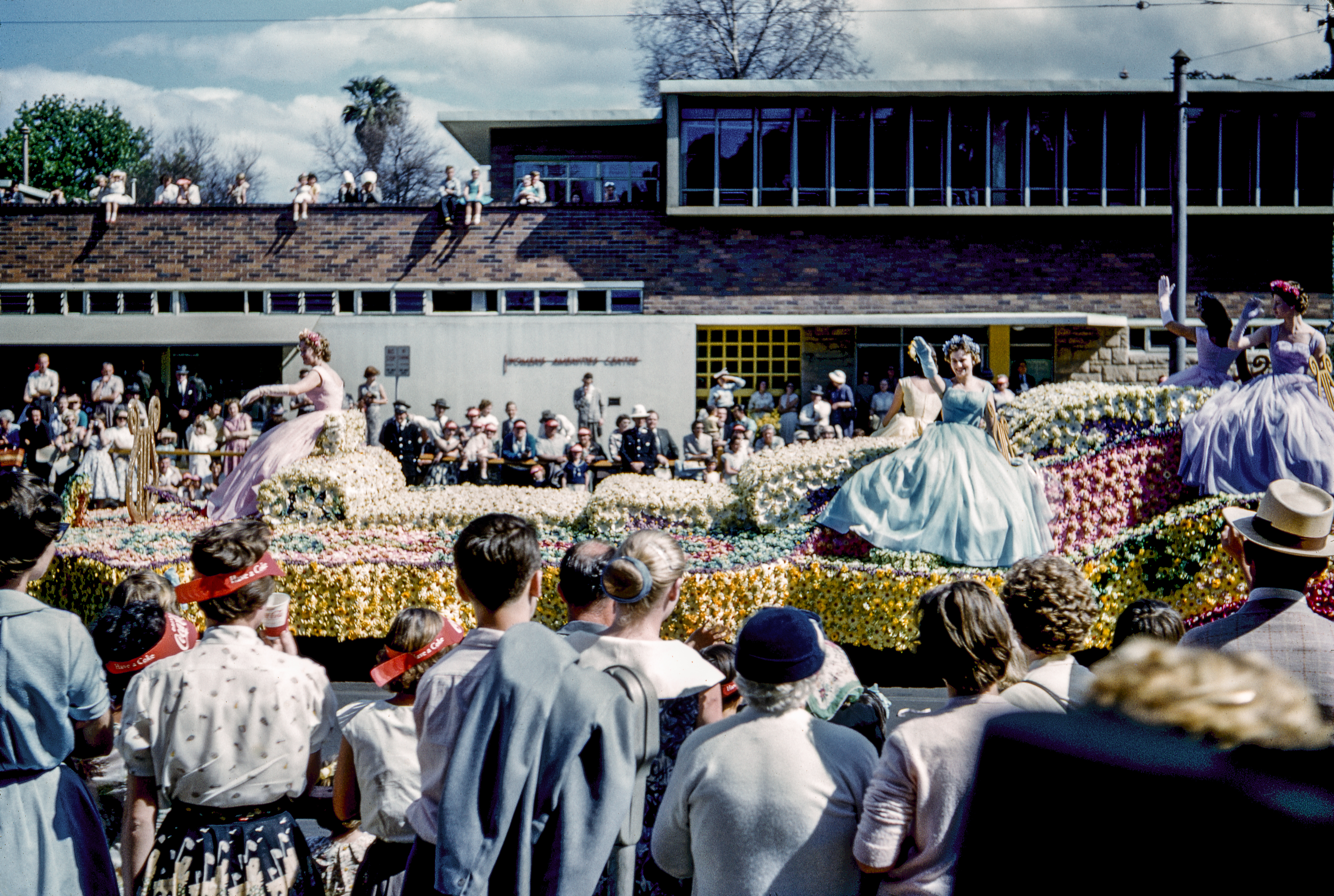 Waratah Spring Festival parade, Park Street Sydney, circa 1958. City of Sydney Archives A-01215759 