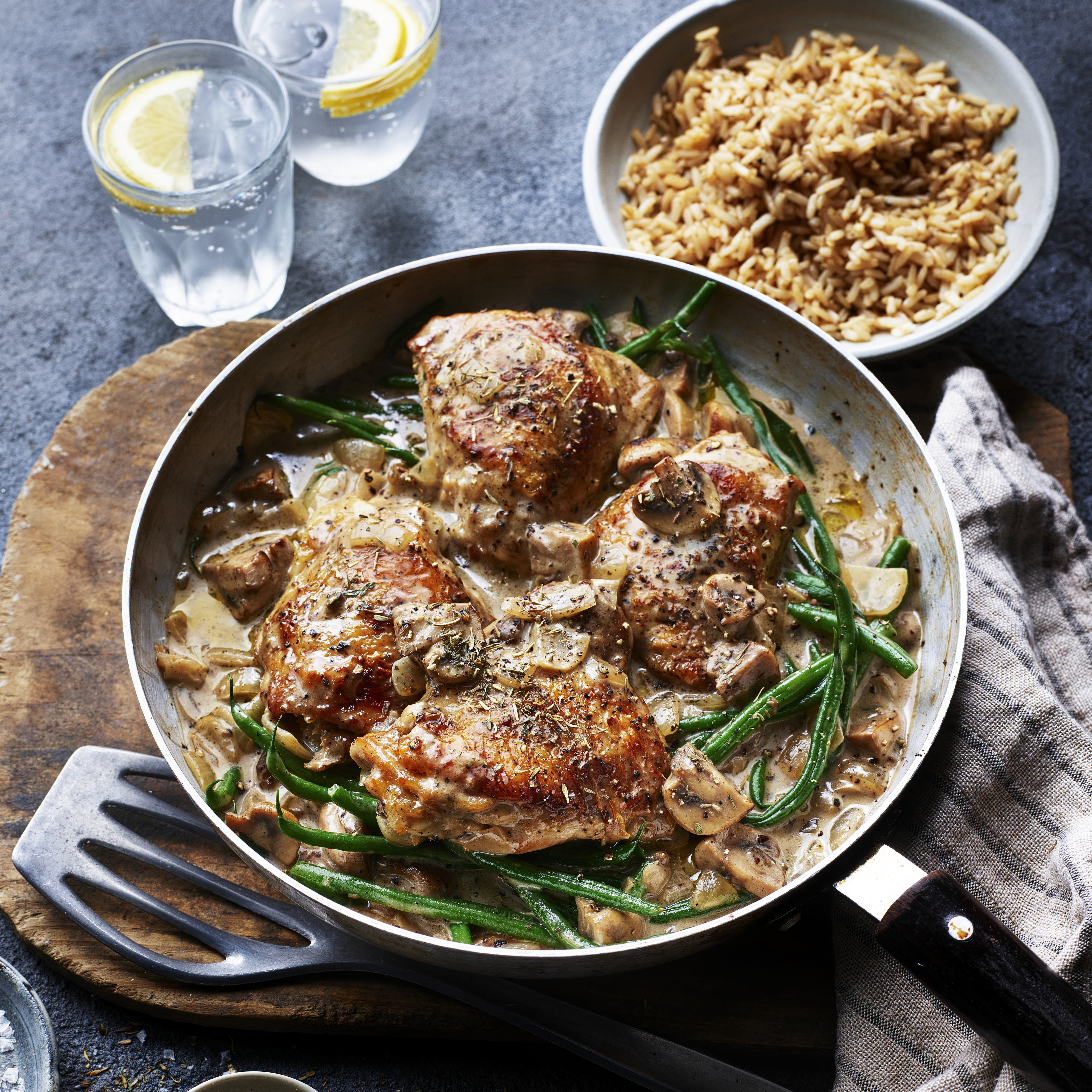One pot chicken in pan