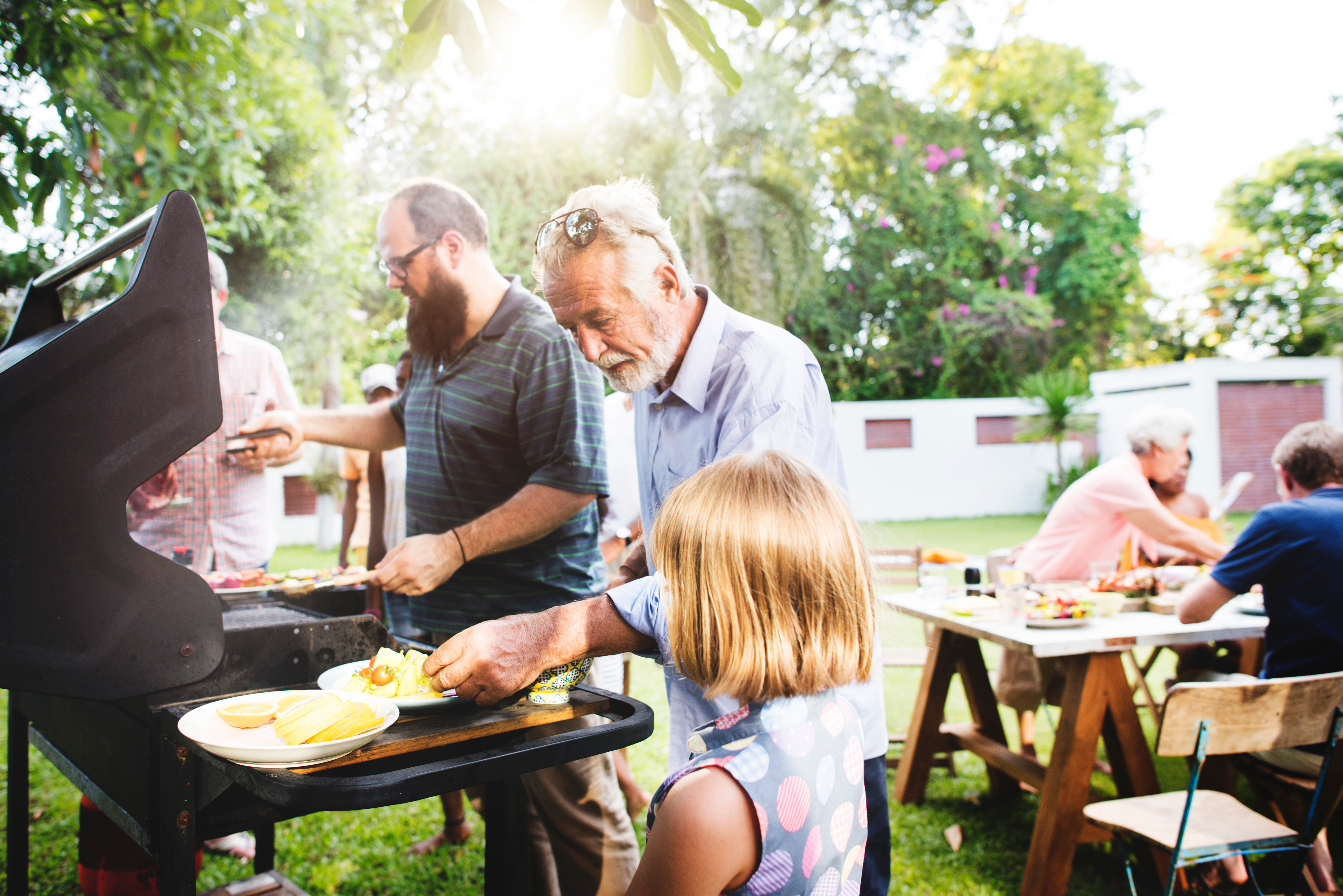 Family having cookout joy of sight