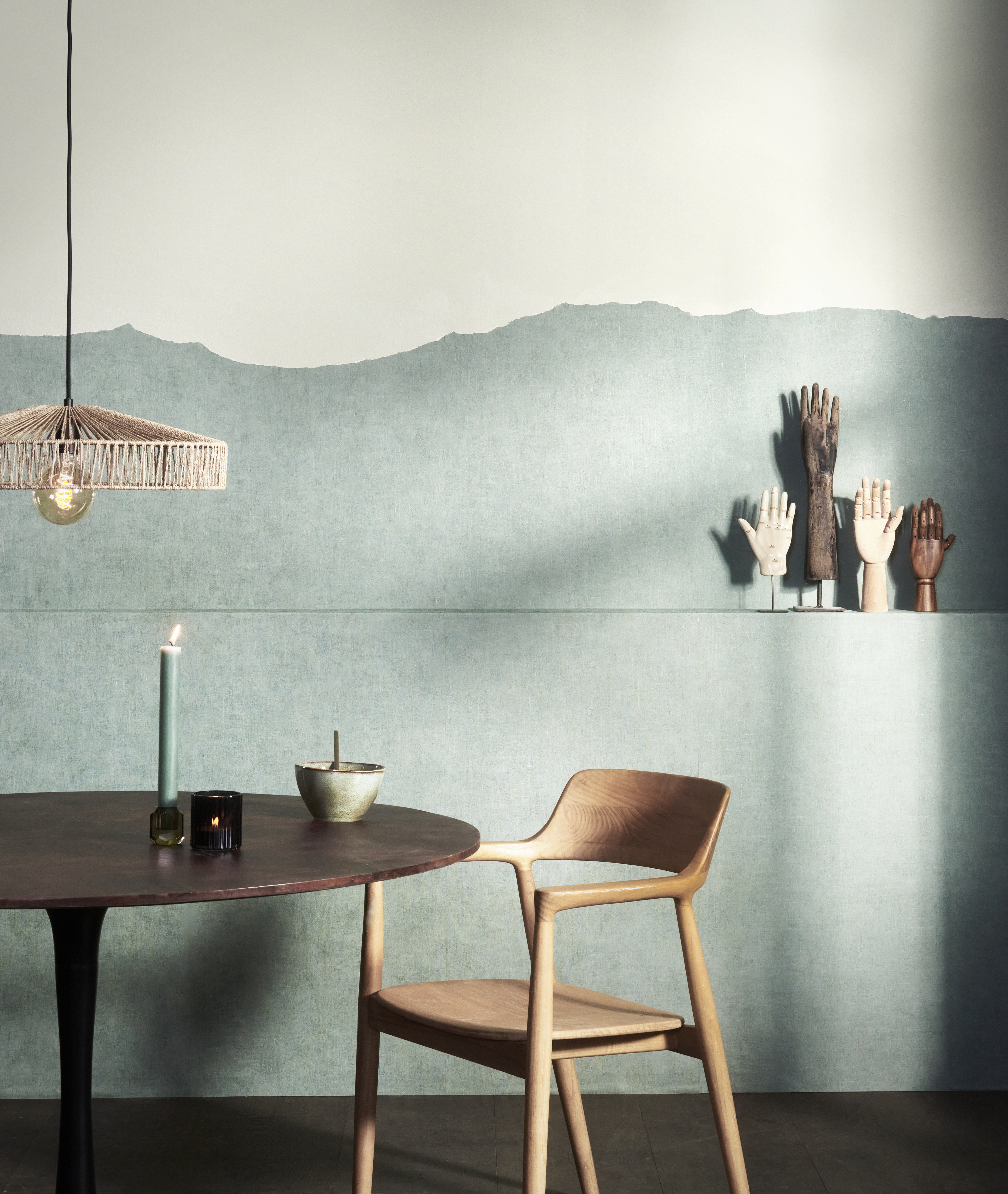 Muur idee: gescheurd behang