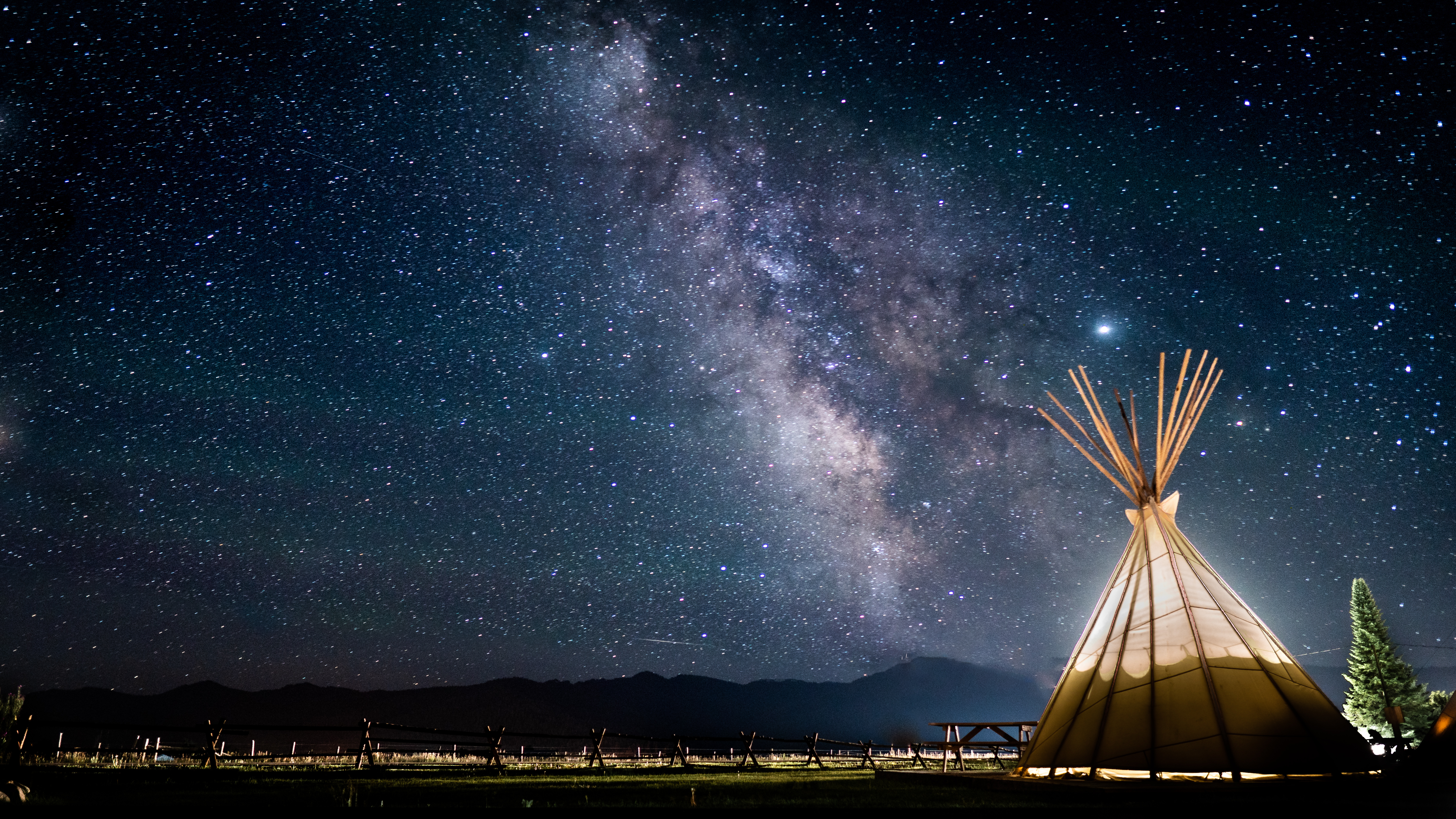 Canva - Photo of Teepee on a Starry Sky