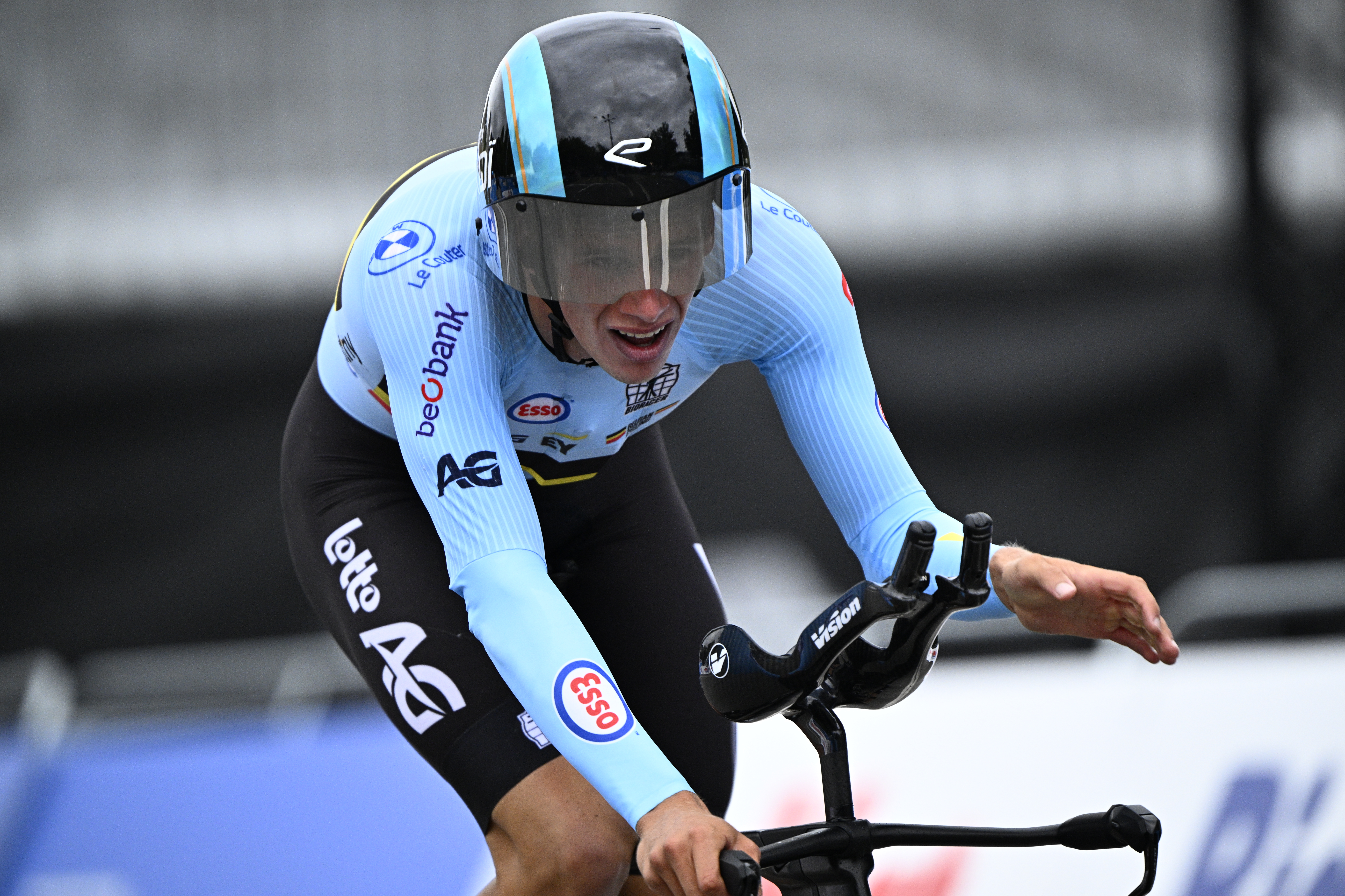 Belgian Alec Segaert pictured in action during the U23 Men individual time trial race at the 2024 UCI Road and Para-Cycling Road World Championships, Monday 23 September 2024, in Zurich, Switzerland. The Worlds are taking place from 21 to 29 September. BELGA PHOTO JASPER JACOBS