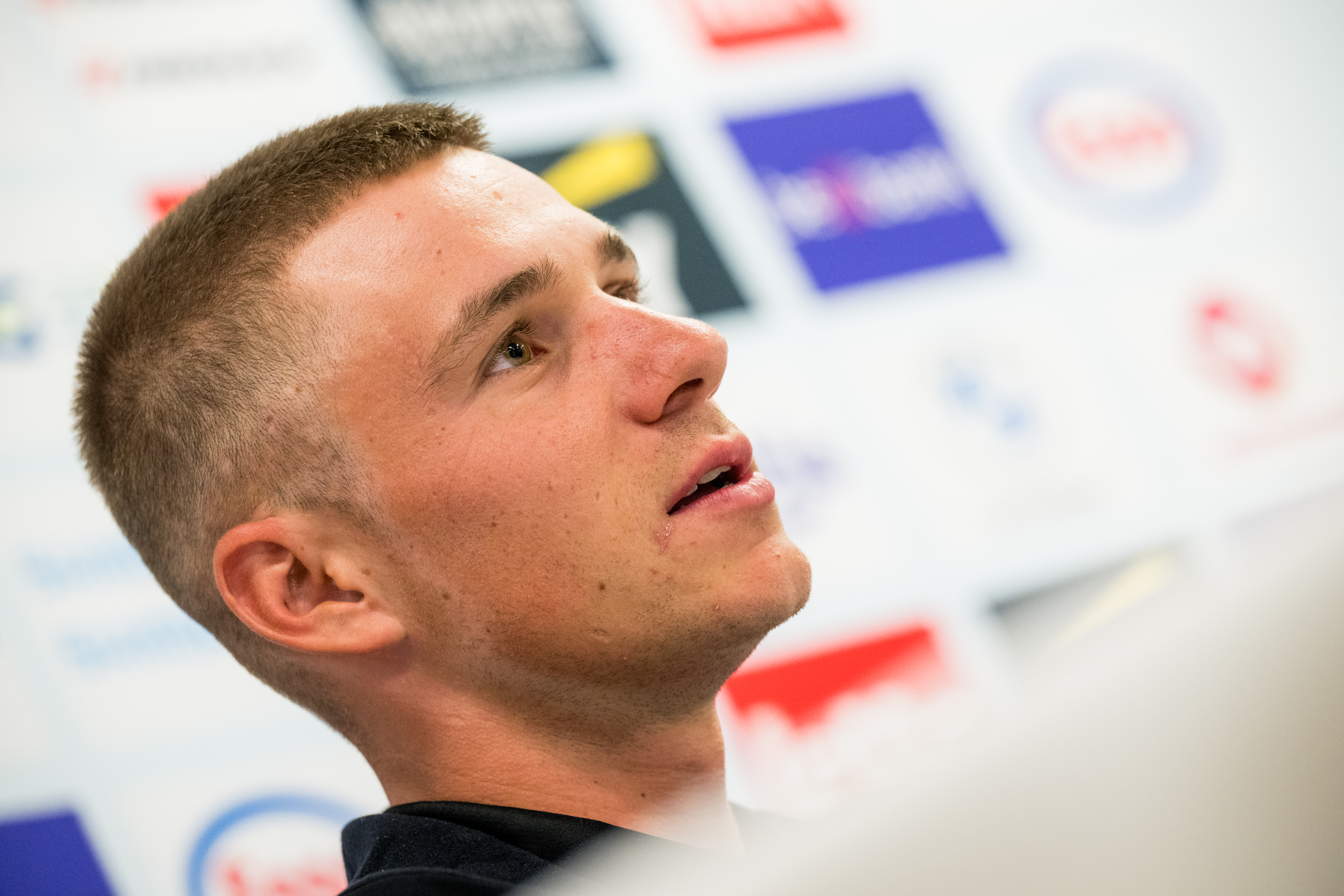 Belgian Remco Evenepoel of Soudal Quick-Step talks at a press conference of the Belgian team ahead of Sunday's time trial race at the 2024 UCI Road and Para-Cycling Road World Championships, Friday 20 September 2024, in Wetzikon, Switzerland. The Worlds are taking place from 21 to 29 September in Zurich, Switzerland. BELGA PHOTO JASPER JACOBS