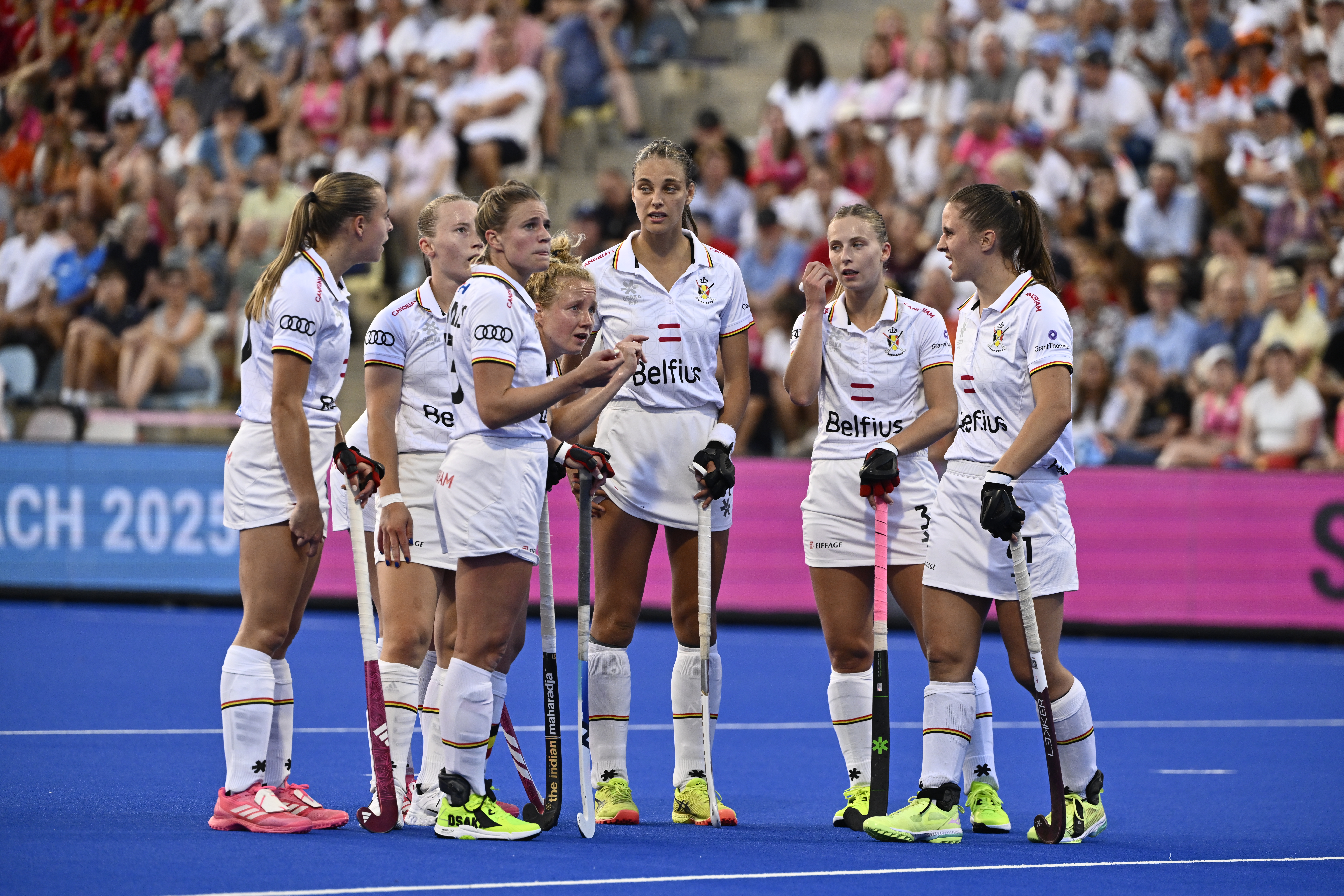 Red Panthers player pictured at a hockey game between Germany and the Belgian national team Red Panthers, the semi-finals of the 2025 women's European championships, Friday 15 August 2025 in Monchengladbach, Germany. BELGA PHOTO ERIC LALMAND