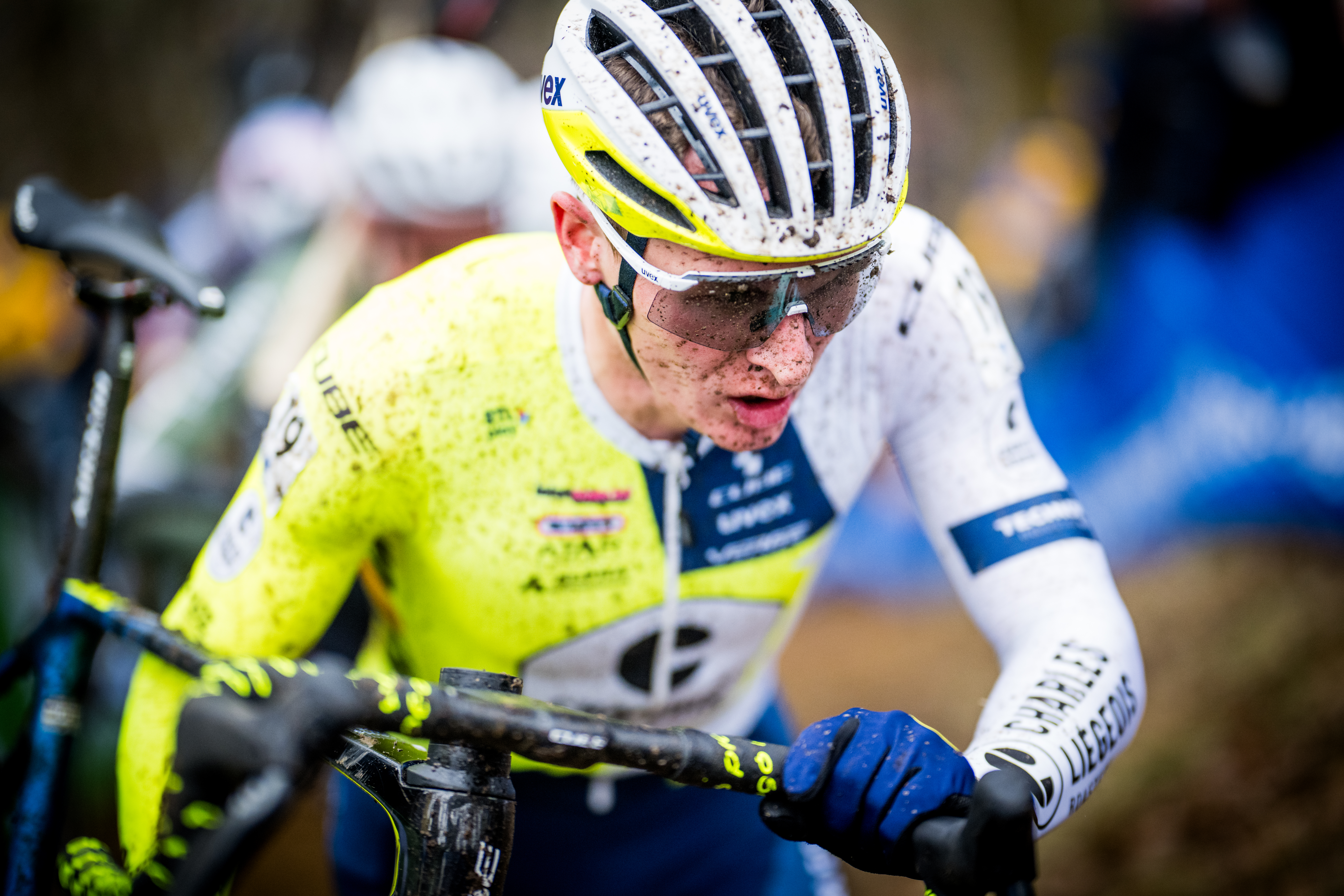 Belgian Thijs Aerts pictured in action during the men's elite race at the 'Herentals Crosst' cyclocross cycling event on Saturday 14 December 2024 in Herentals, stage 4/8 in the X2O Badkamers 'Trofee Veldrijden' competition. BELGA PHOTO JASPER JACOBS