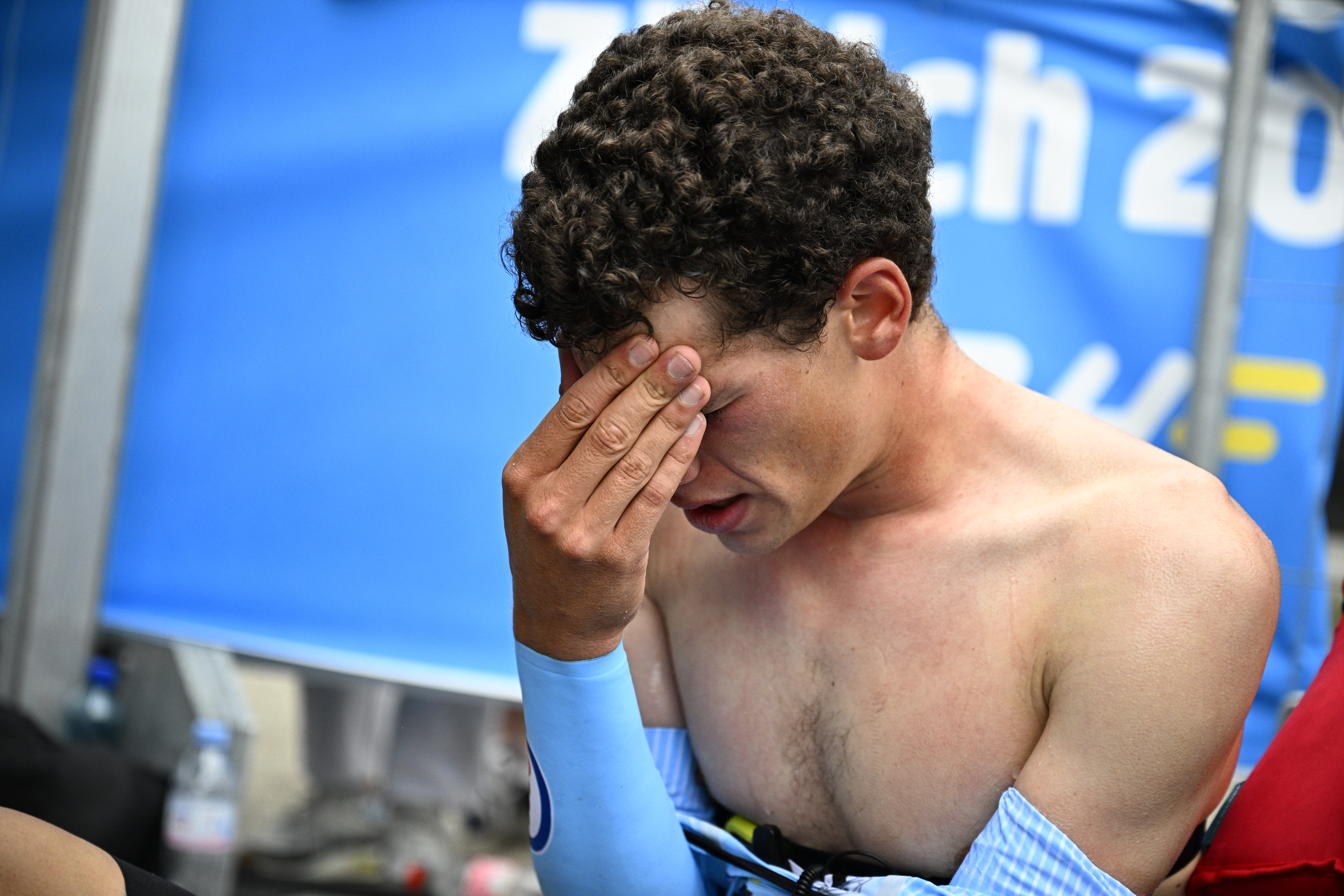 Belgian Alec Segaert pictured after the U23 Men individual time trial race at the 2024 UCI Road and Para-Cycling Road World Championships, Monday 23 September 2024, in Zurich, Switzerland. The Worlds are taking place from 21 to 29 September. BELGA PHOTO JASPER JACOBS