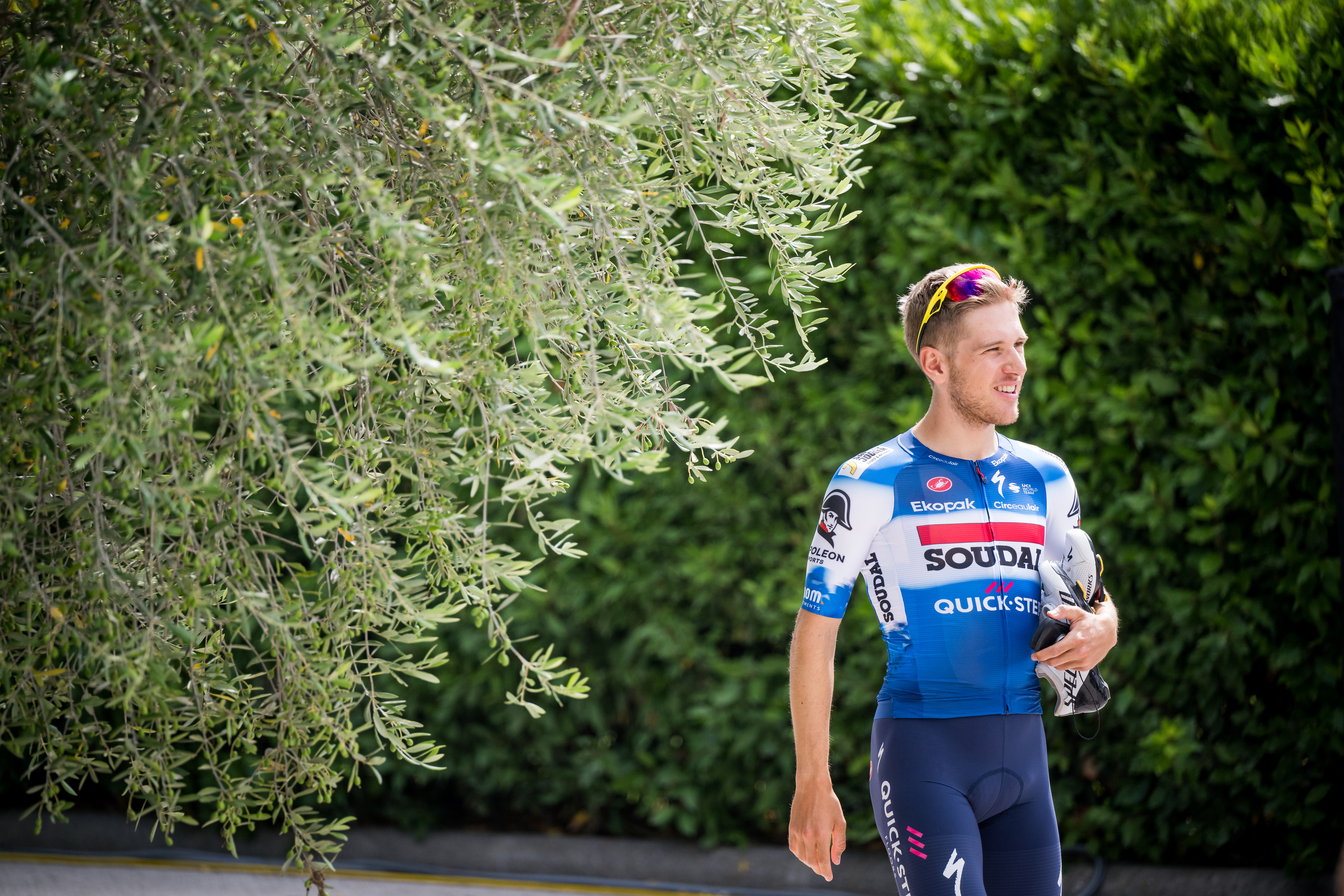 Belgian Ilan Van Wilder of Soudal Quick-Step is seen at preparations ahead of the 2024 Tour de France cycling race, Thursday 27 June 2024, in Florence, Italy. The 111th edition of the Tour de France starts on Saturday 29 June in Florence, Italy, and will finish in Nice, France on 21 July. BELGA PHOTO JASPER JACOBS