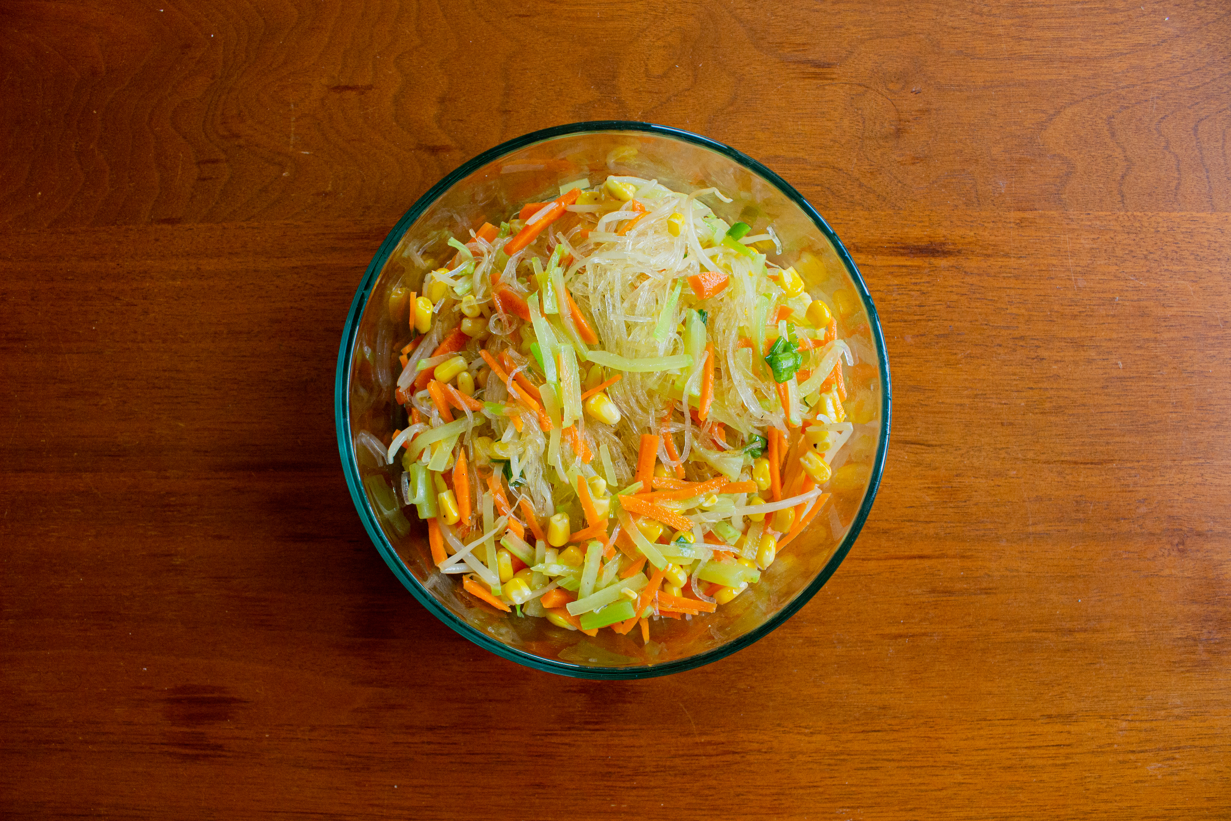 Veggies and vermicelli for shrimp rolls