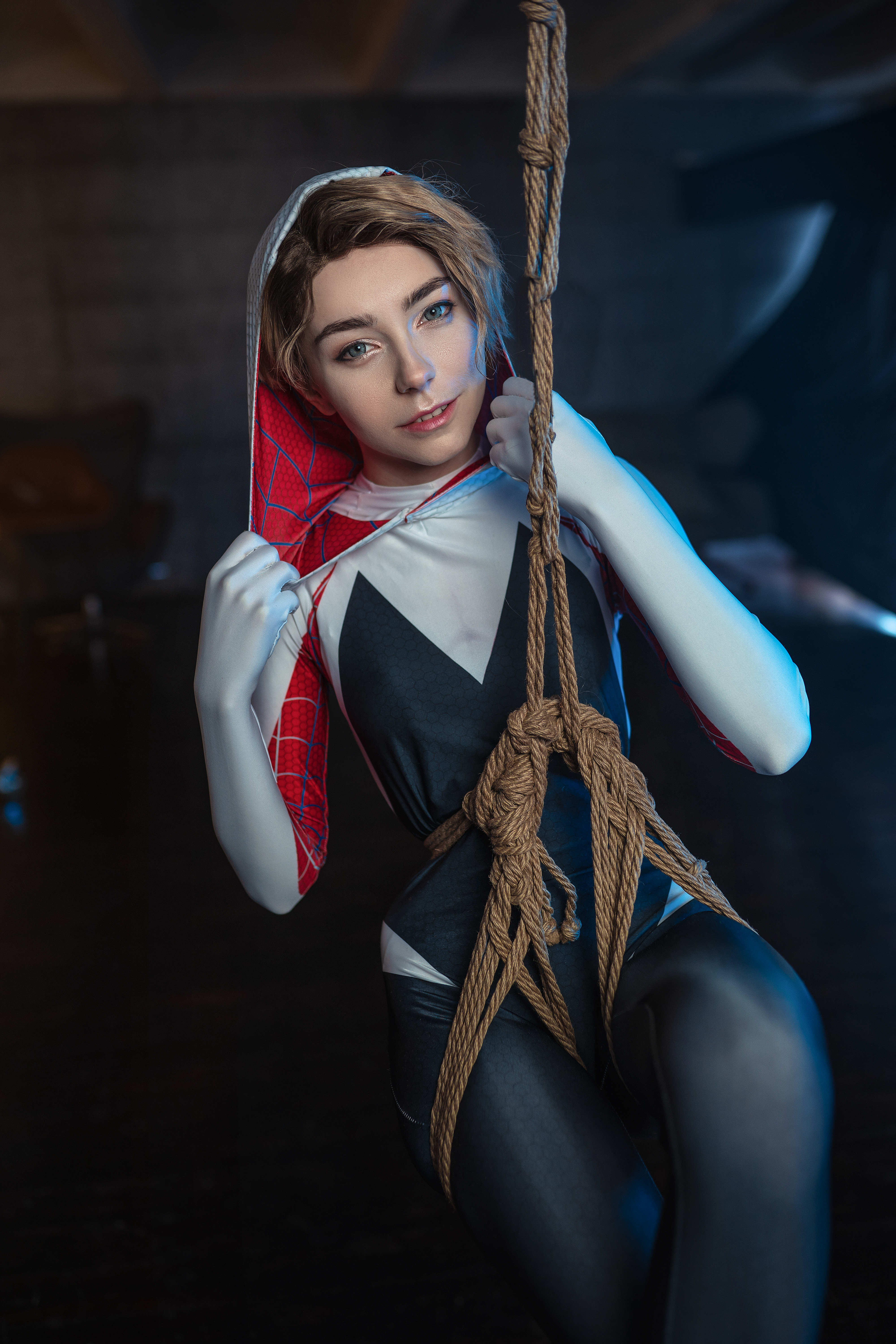 Spider Gwen shibari suspension